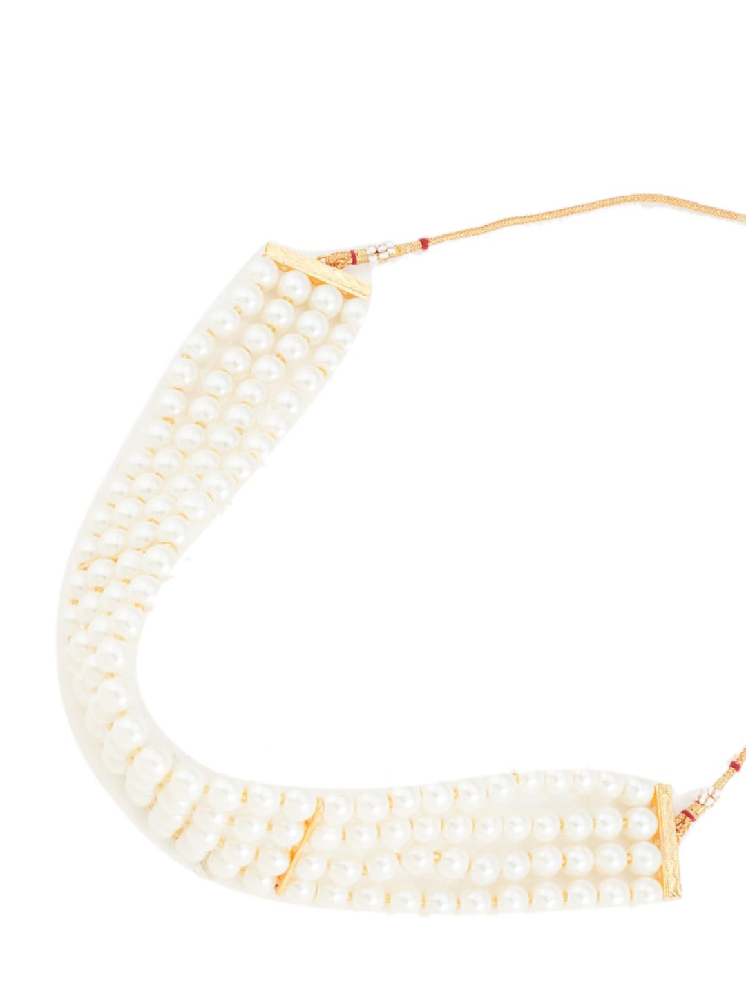 ATIBELLE Gold-Plated Artificial Beaded Layered Classic Choker Jewellery Set