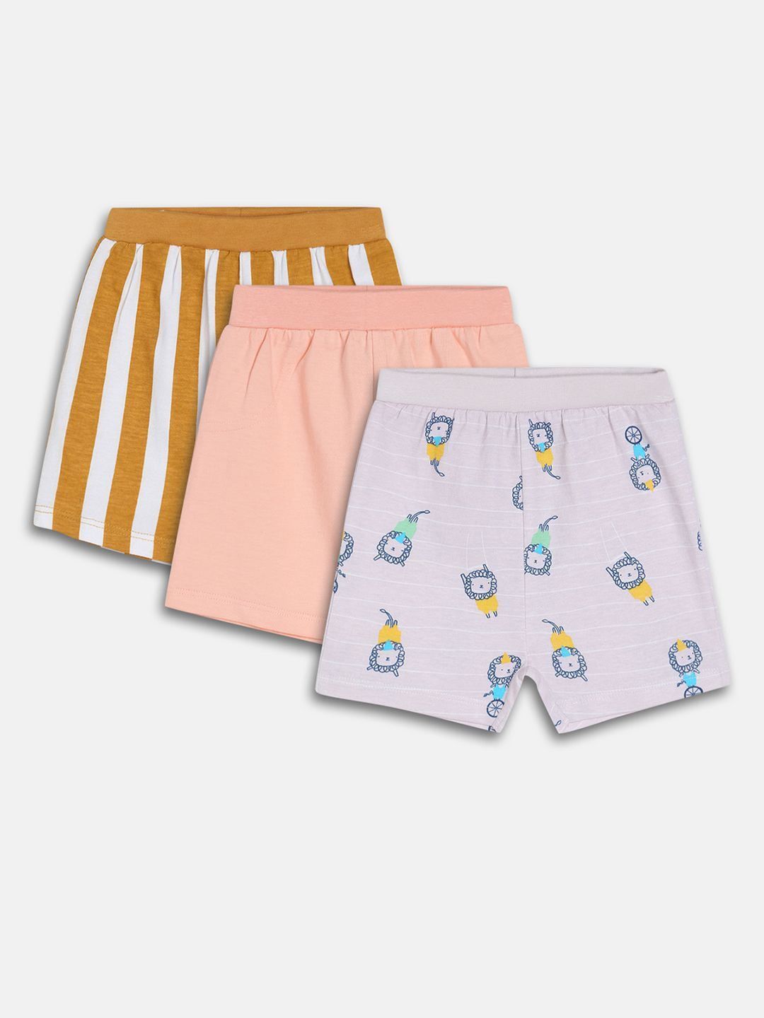 MINI KLUB Boys Pack Of 3 Printed Cotton Shorts-picture-57