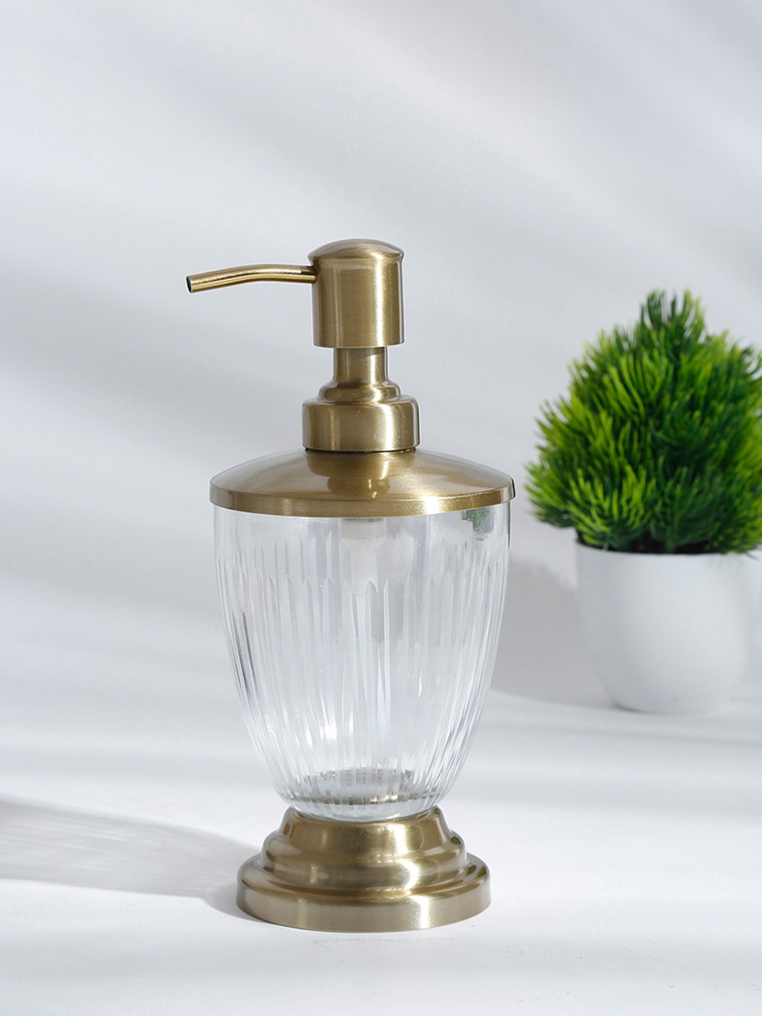 Fabindia Saral Transparent Textured Glass Soap Dispenser 250 ml-picture-23