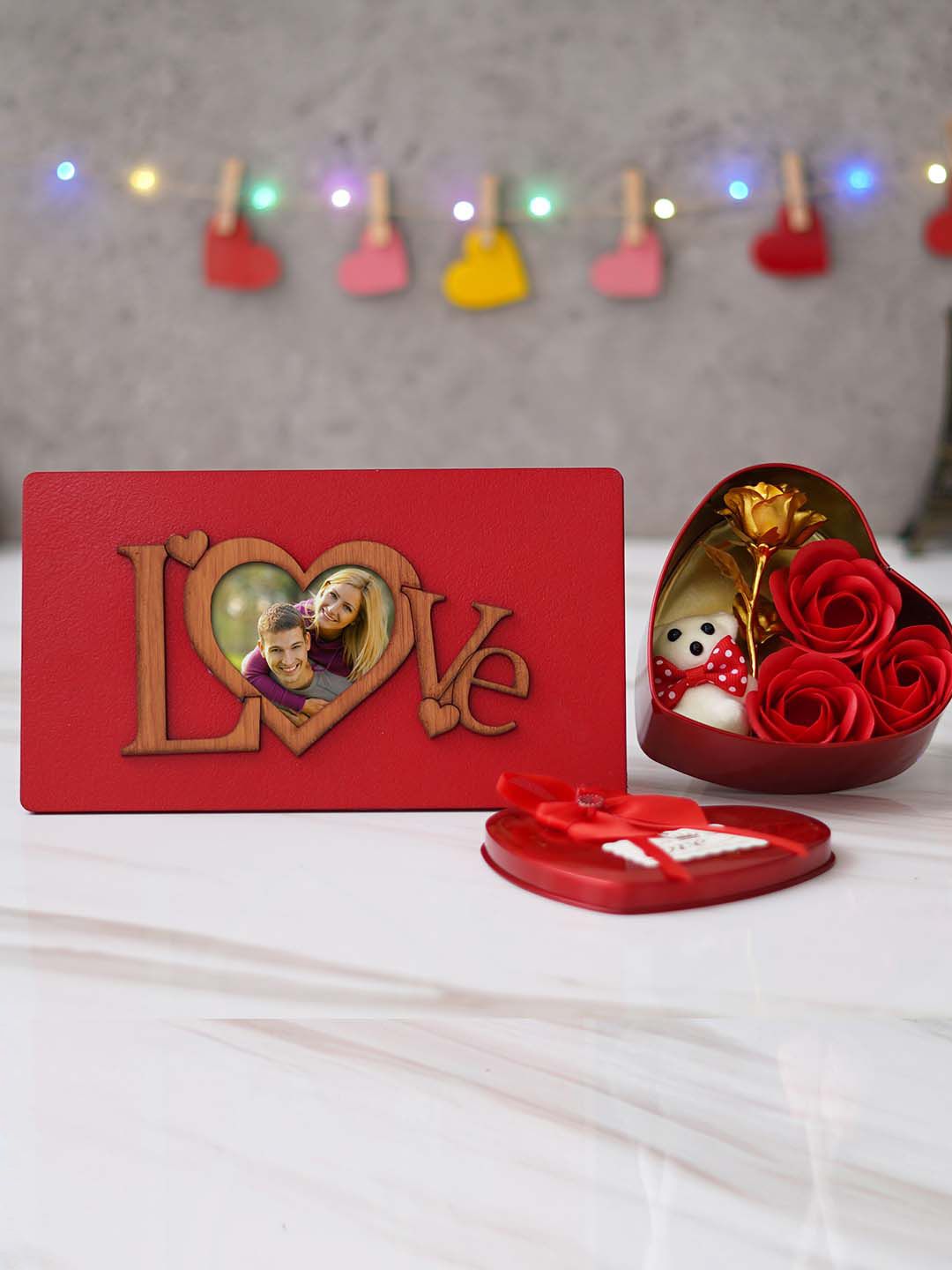 artisyn eCraftIndia Red & Brown 2 Pcs Valentine's Day Gift Set-picture-50