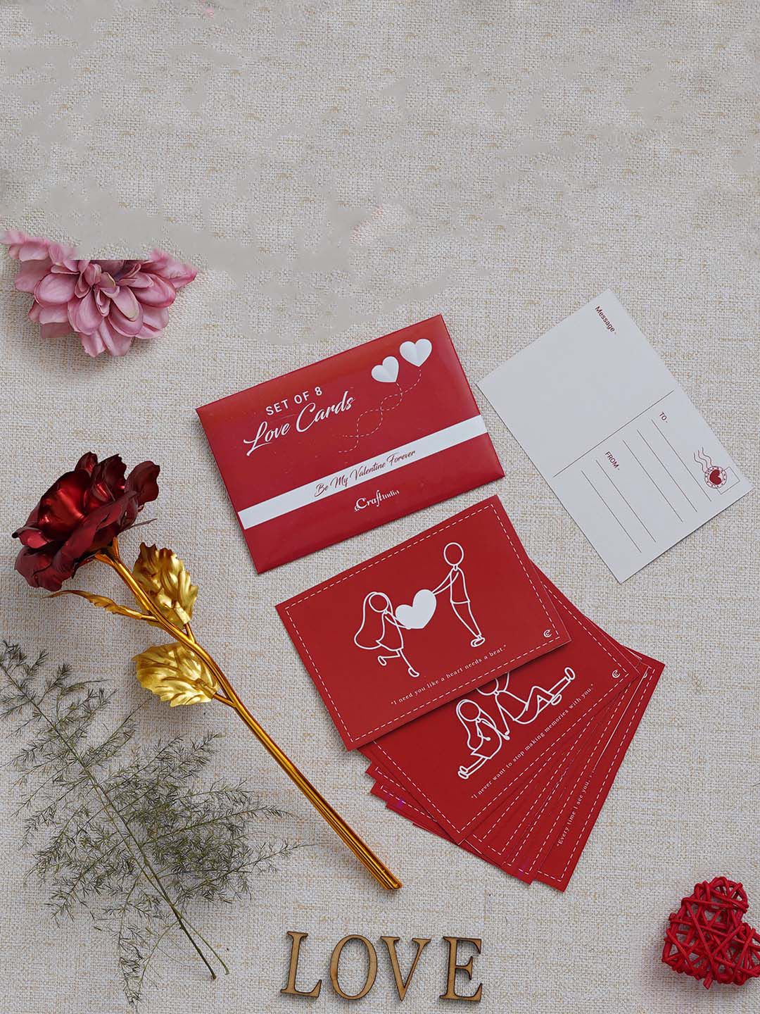 artisyn eCraftIndia Red & White 2 Pcs Valentine Gift Set-picture-16