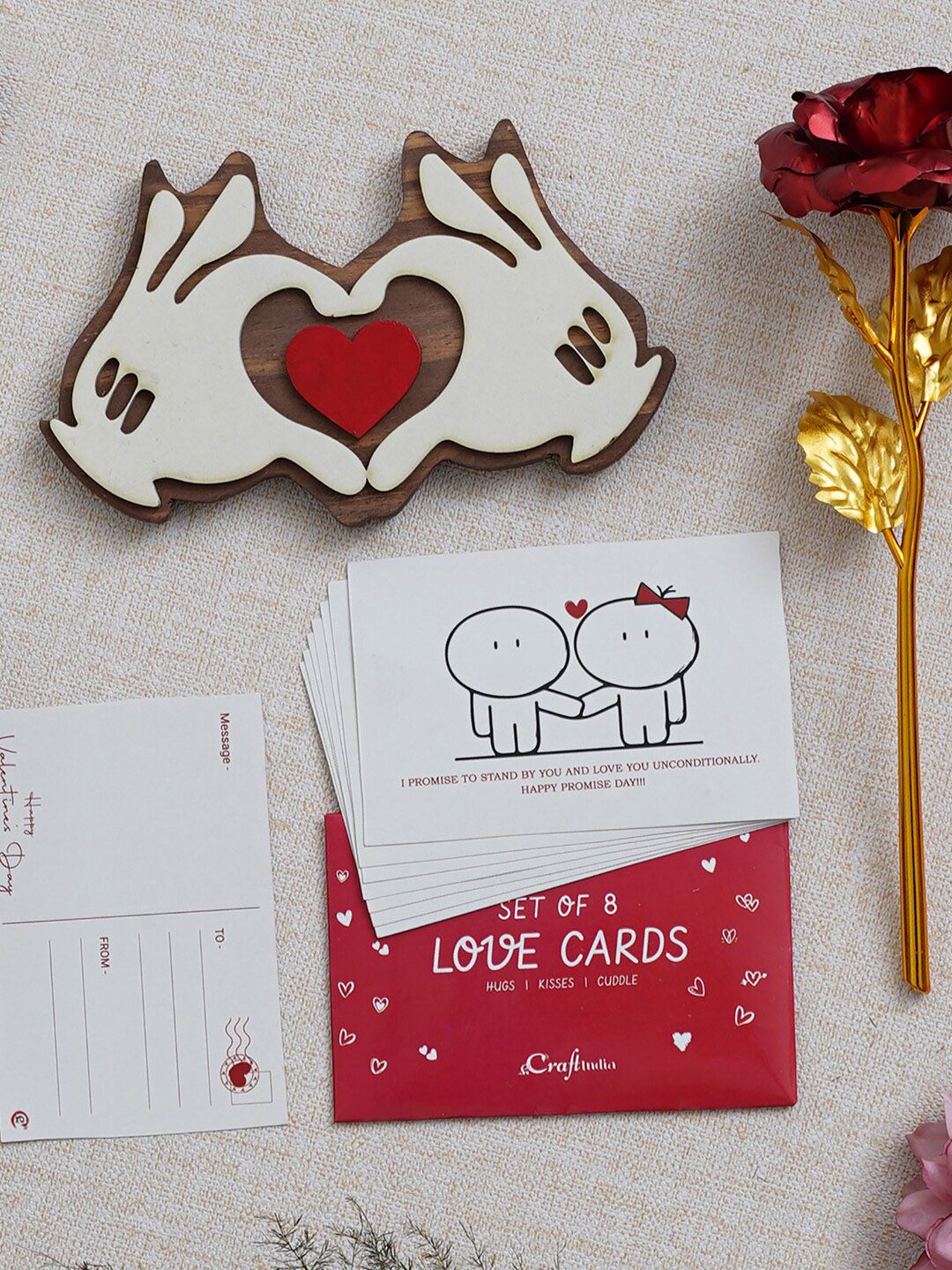 artisyn eCraftIndia Red & White 3 Pcs Valentine Gift Set-picture-29