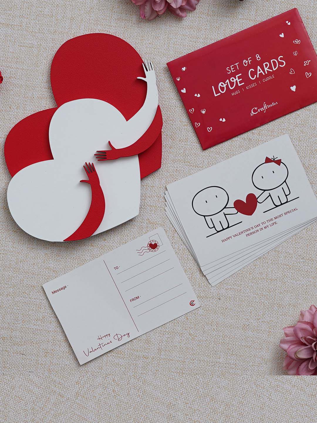 artisyn eCraftIndia Red & White 2 Pcs Valentine Gift Set-picture-33