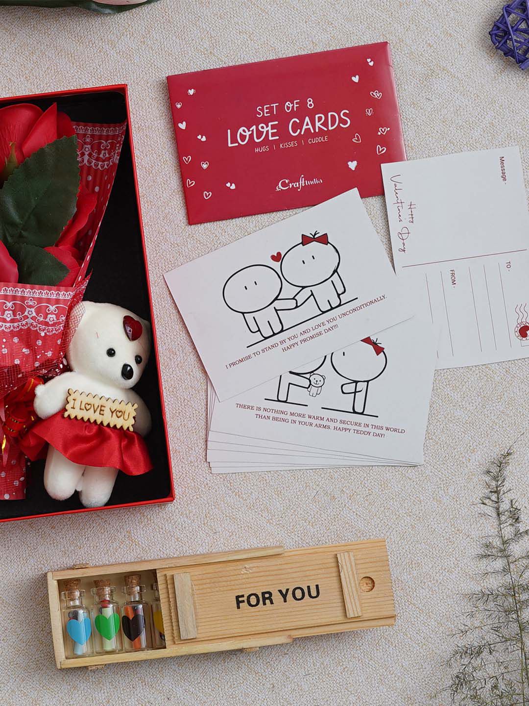 artisyn eCraftIndia Red & Brown 3 Pcs Valentine Gift Set-picture-23