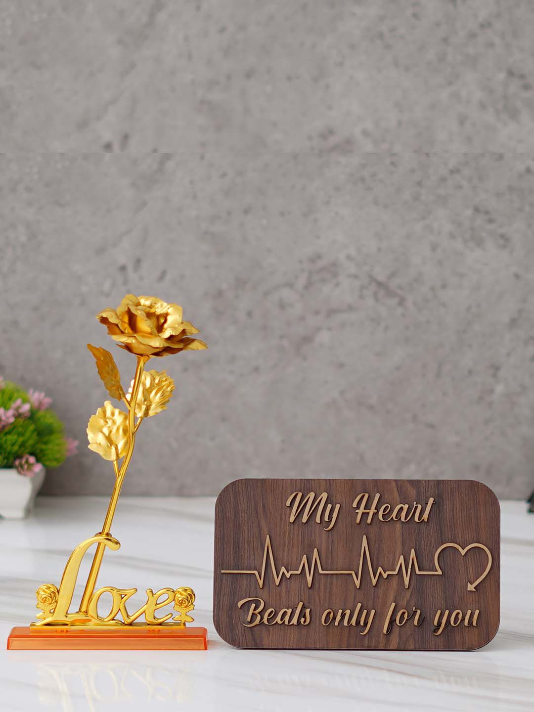 eCraftIndia Brown & Yellow 2 Pcs Valentine Gift Set-image-48
