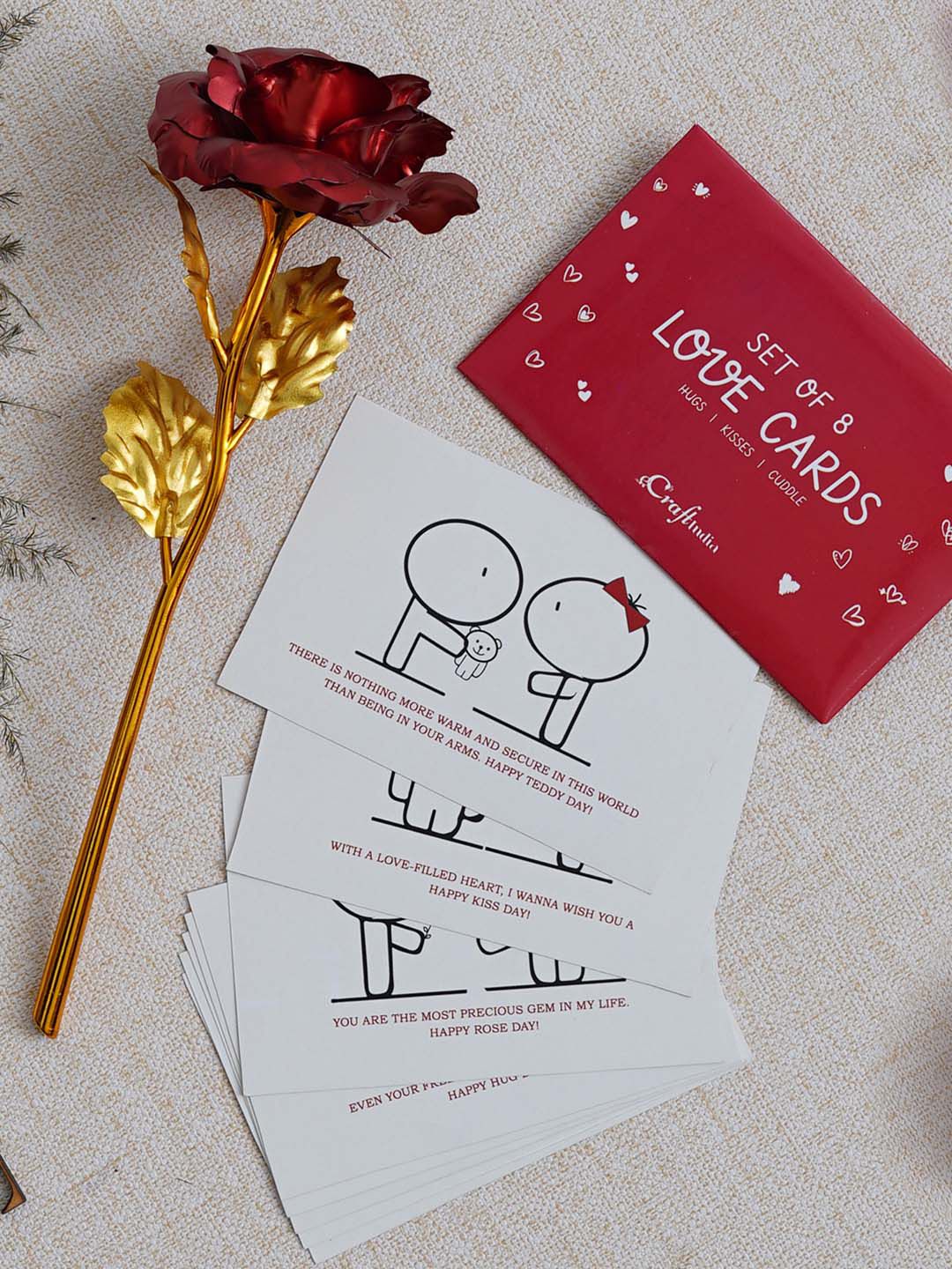 artisyn eCraftIndia Red & White 2 Pcs Valentine Gift Set-picture-49