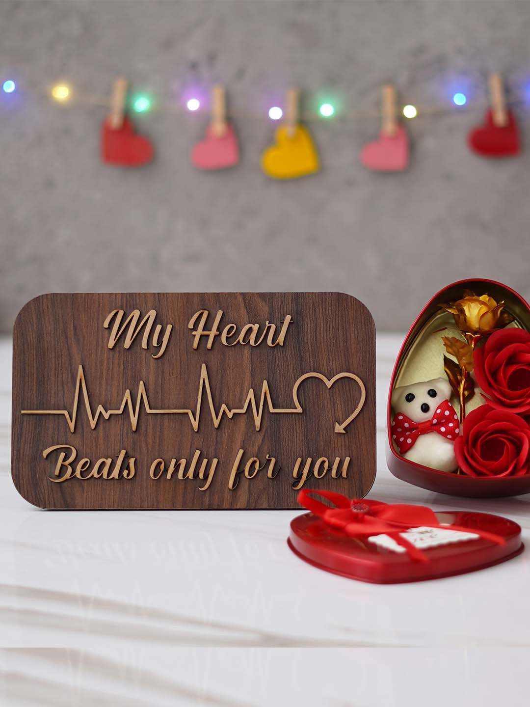 eCraftIndia Red & Brown 2 Pcs Valentine Gift Set-image-30