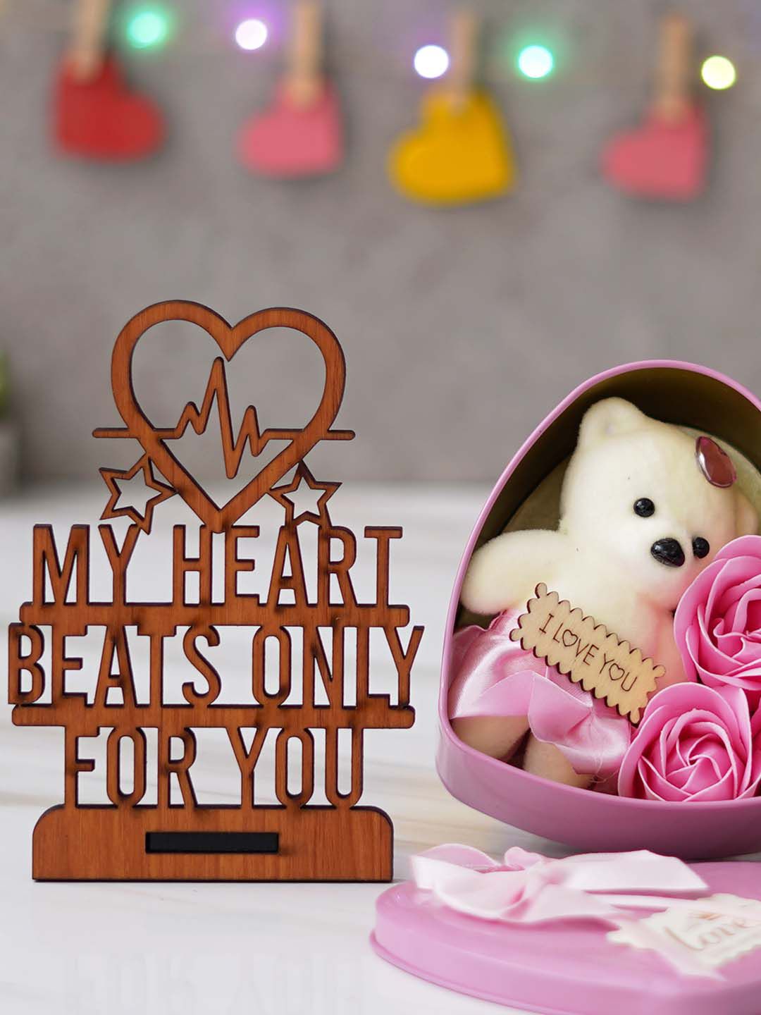 eCraftIndia Pink & Brown 2 Pcs Valentine Gift Set-image-24