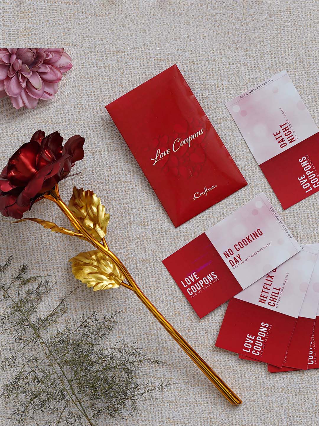 artisyn eCraftIndia Red & White 2 Pcs Valentine Gift Set-picture-34