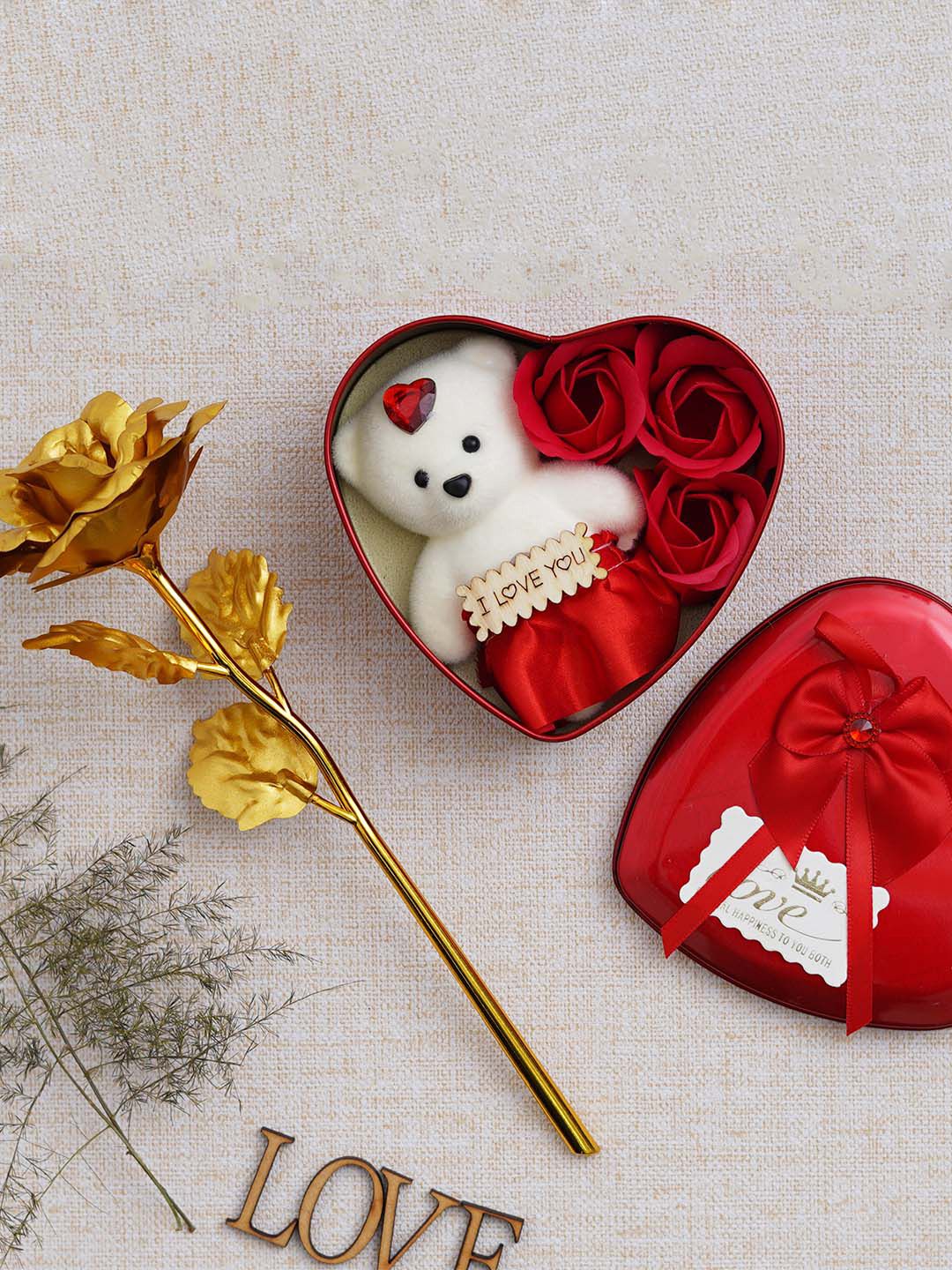 artisyn eCraftIndia Red & Yellow 2 Pcs Valentine Gift Set-picture-21