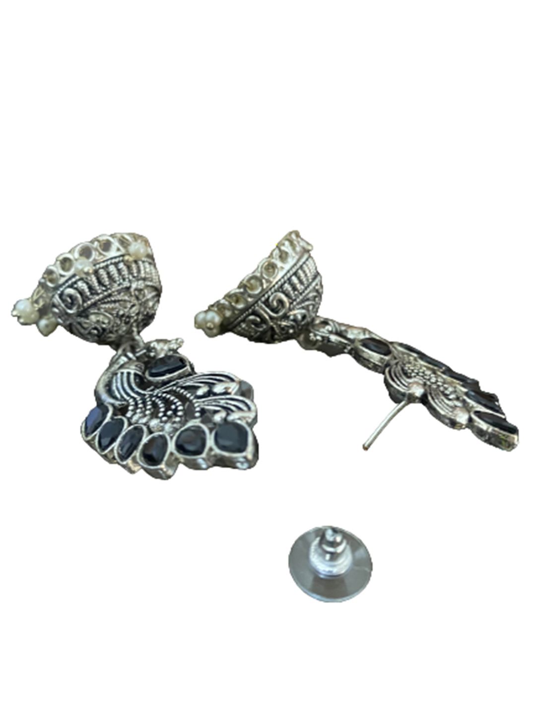 ATIBELLE Silver-Plated Stone-Studded & Beaded Jewellery Set