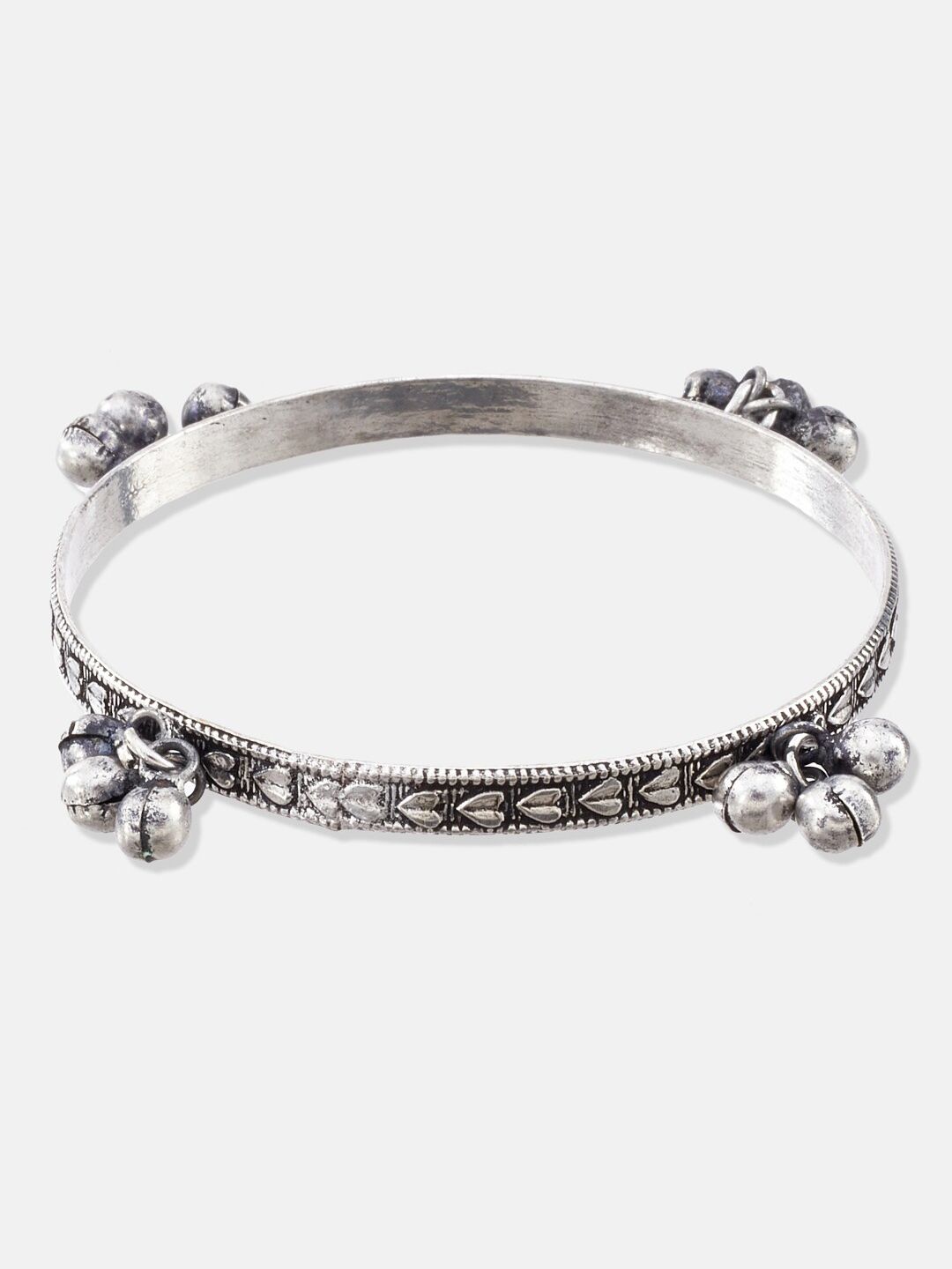 ATIBELLE Set Of 2 Oxidised Silver-plated Ghunghroo Beaded Bangles