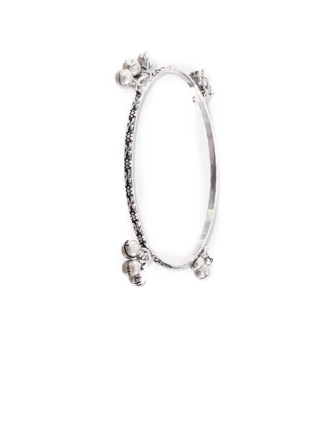 ATIBELLE Set Of 2 Oxidised Silver-Plated Ghungroo Beaded Bangles