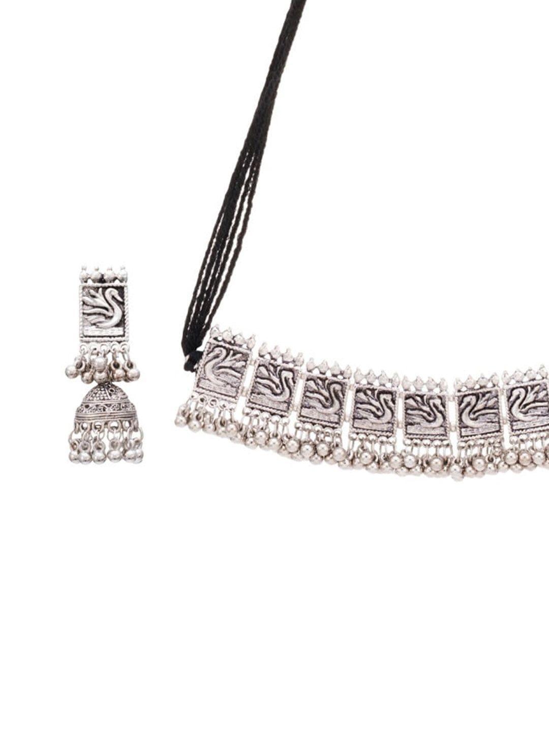 ATIBELLE Oxidised Silver-Plated Jewellery Set