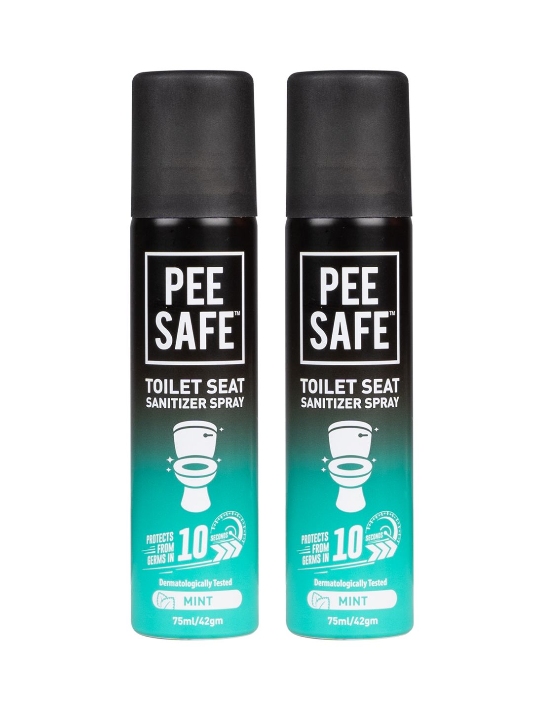 PEESAFE Set of 2 Toilet Seat Sanitizer Spray 75 ml each - Mint-image-8