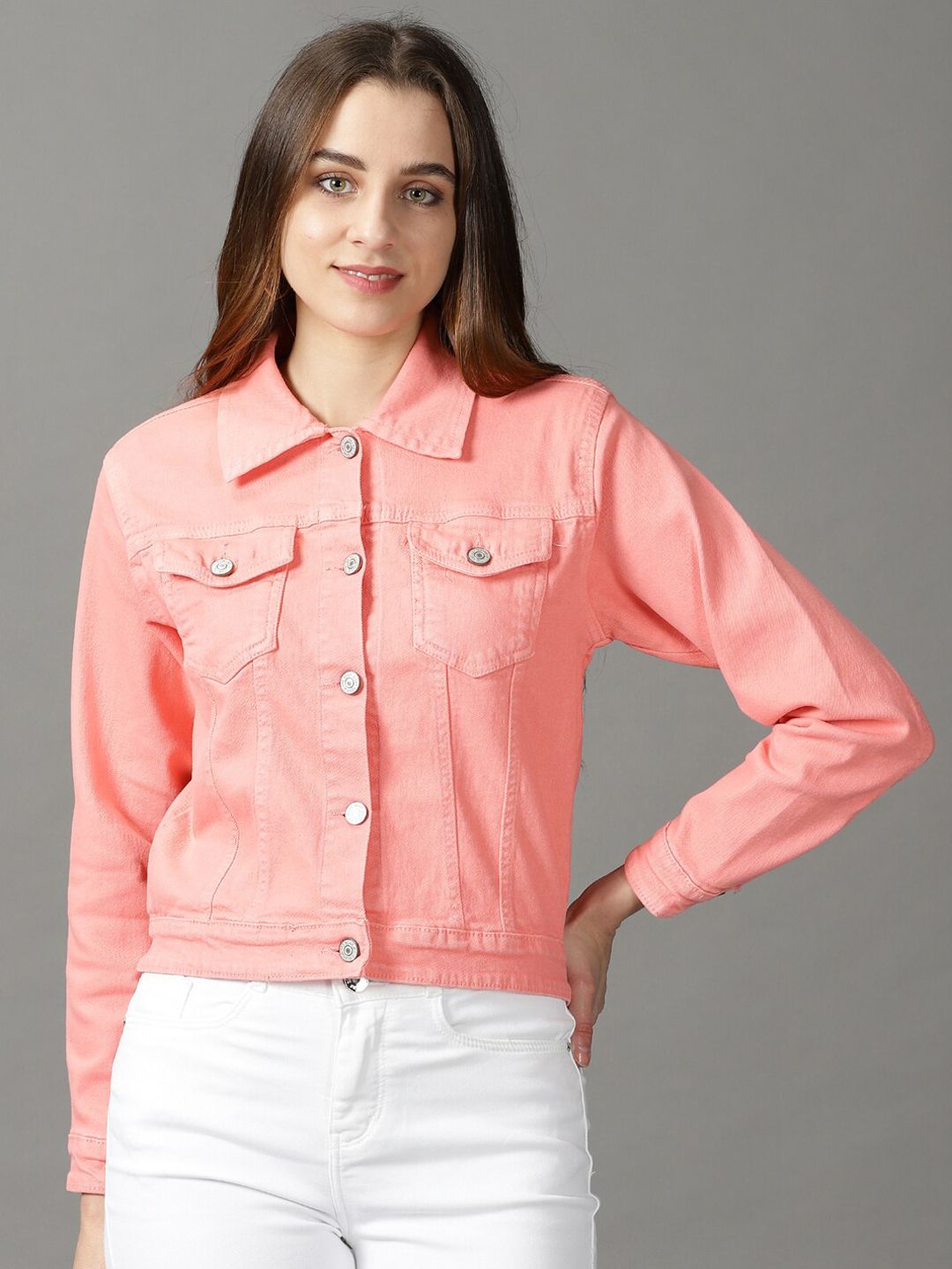 Buy Peach Jackets & Coats for Women by Broowl Online