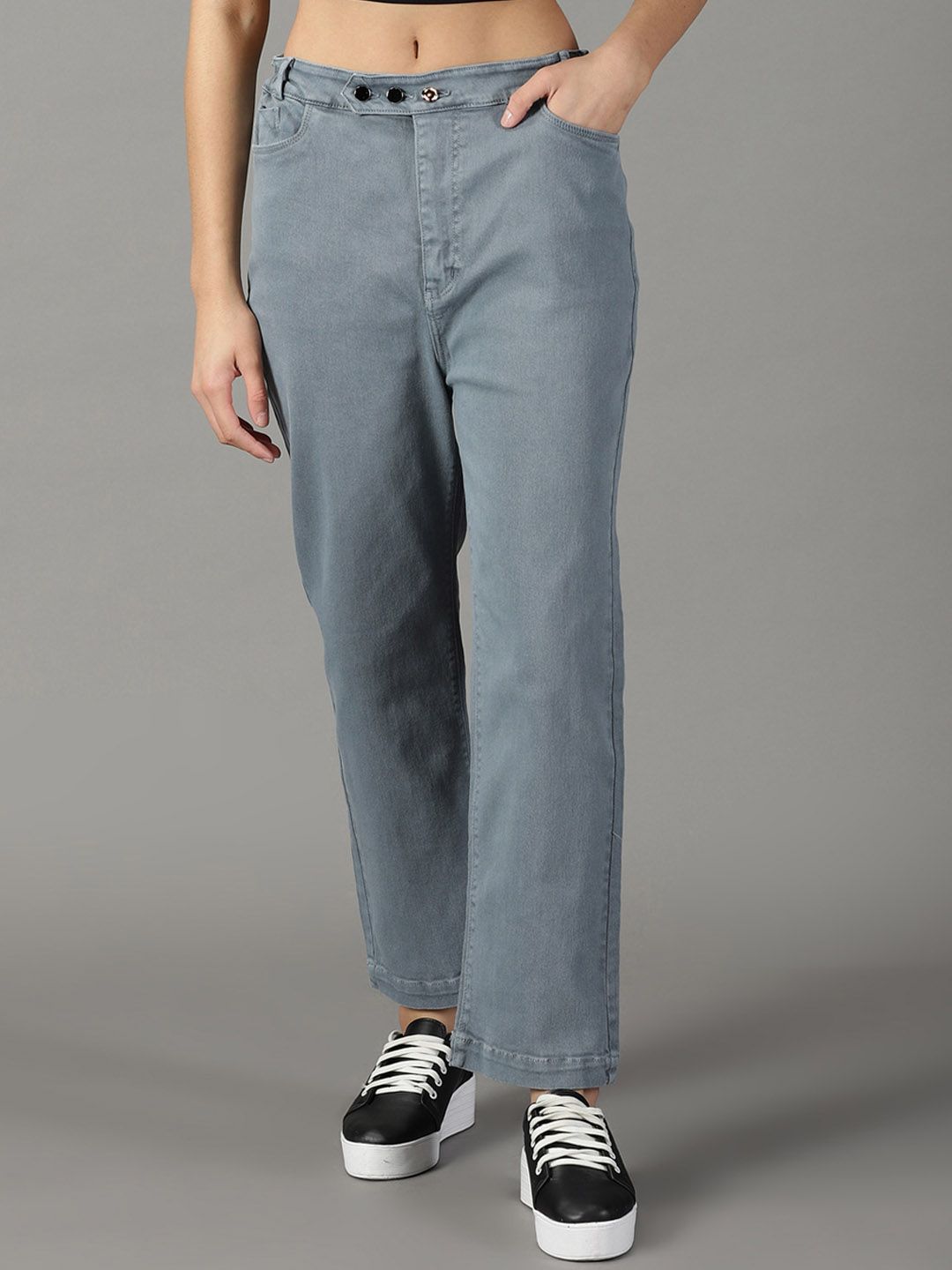 SHOWOFF Women Clean Look Straight Fit High-Rise Stretchable Jeans-picture-36