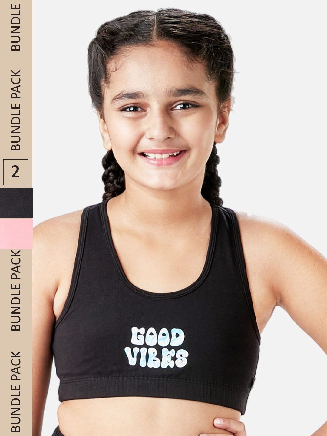 You Got Plan B Girls Pack of 2 Graphic Printed Bra-picture-26