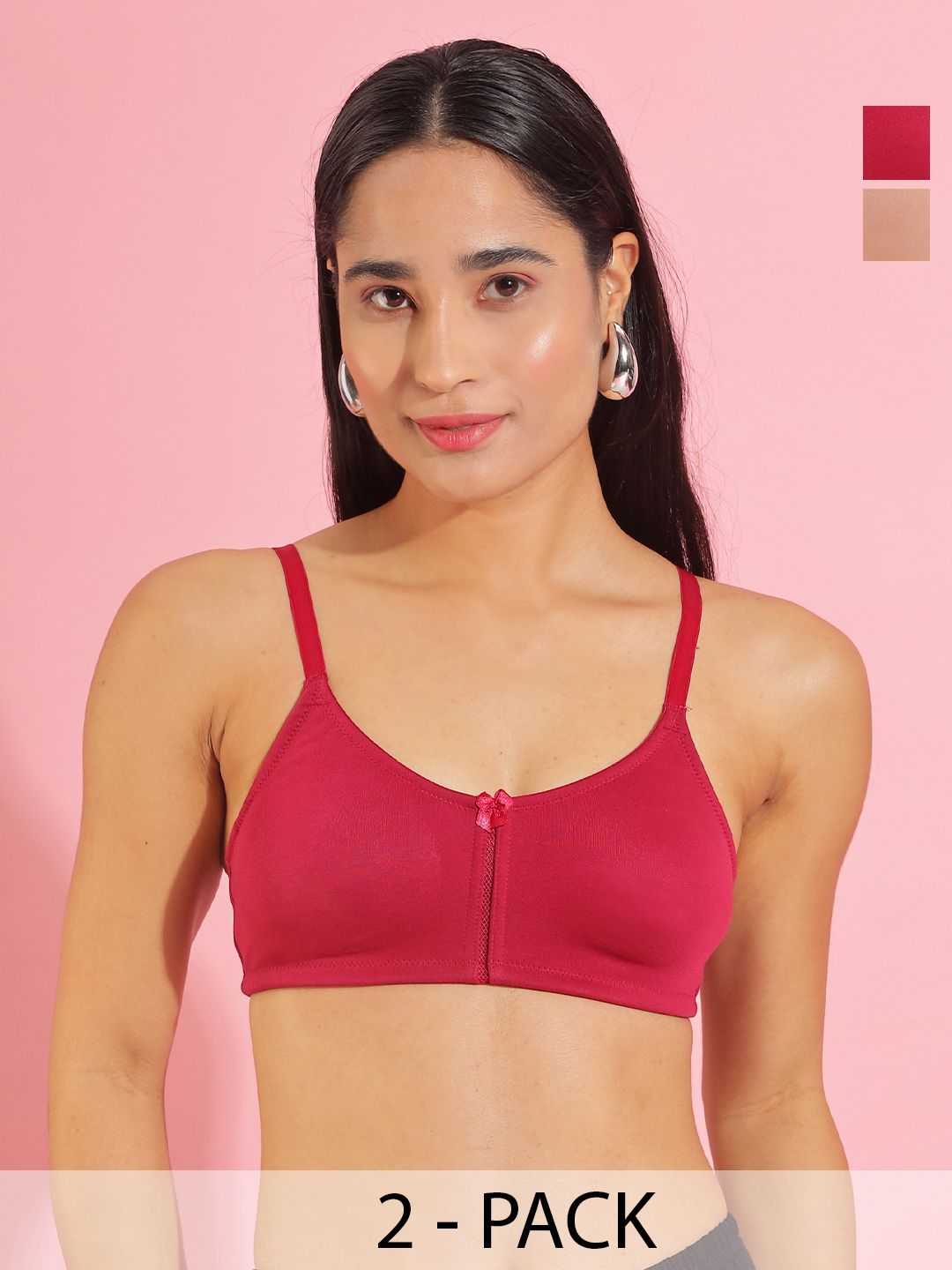 Dollar Missy Pack of 2 Cotton Wire-Free Full Coverage Bra