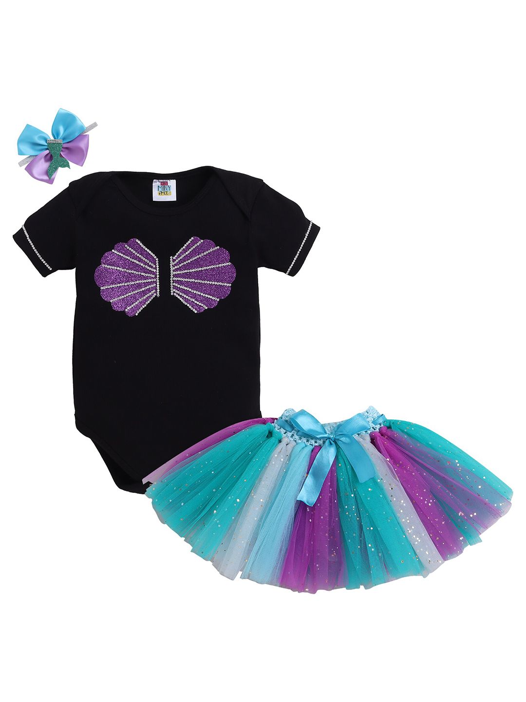 TINY MINY ME Girls Embellished Top with Skirt-picture-2