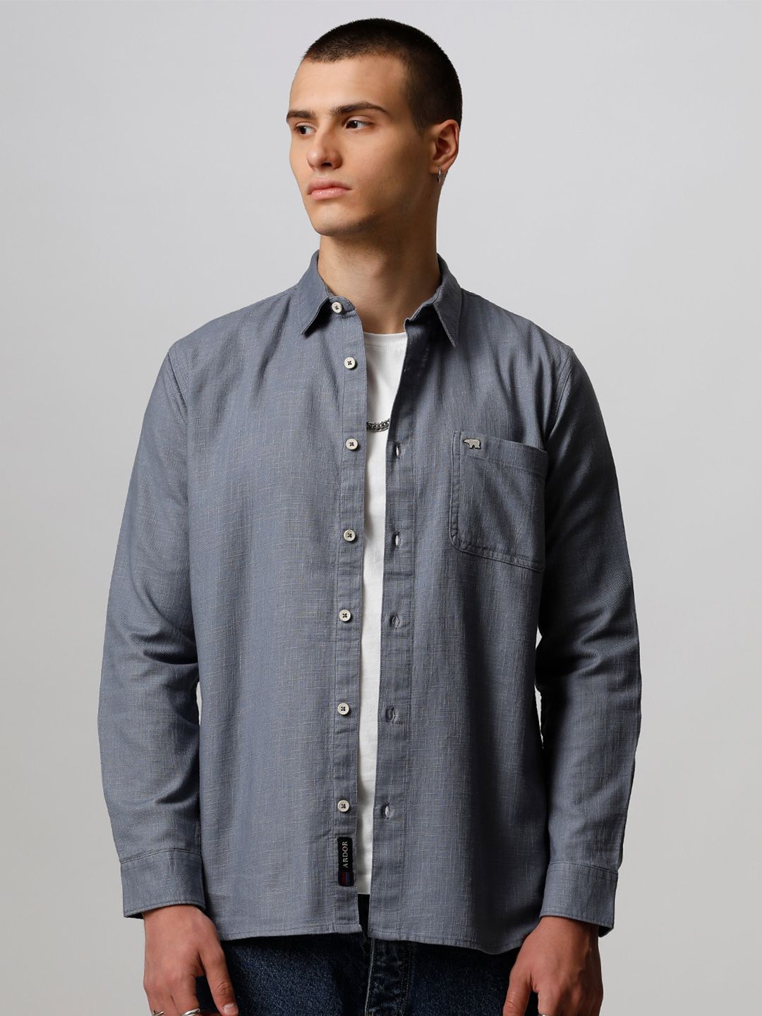 THE BEAR HOUSE Men Casual Cotton Shirt