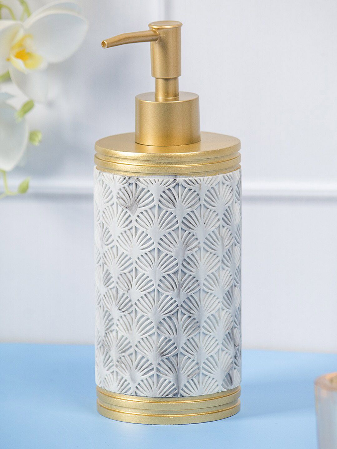 MARKET99 Grey Embossed Soap Dispenser 375 ml-picture-12