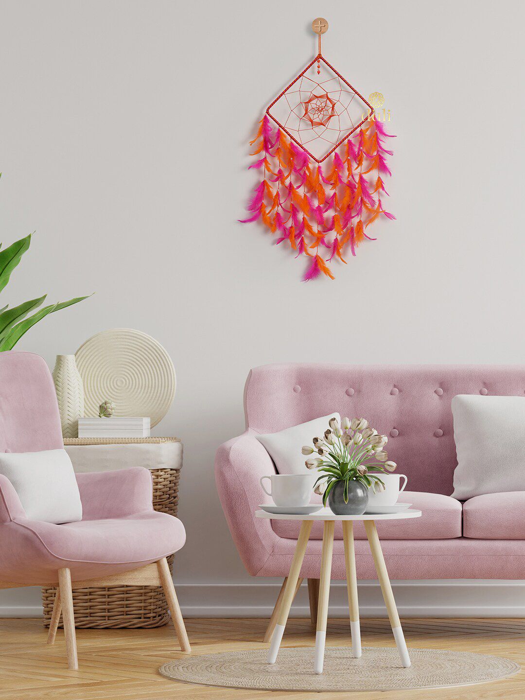 DULI Orange & Pink Hanging Dream Catcher-picture-55