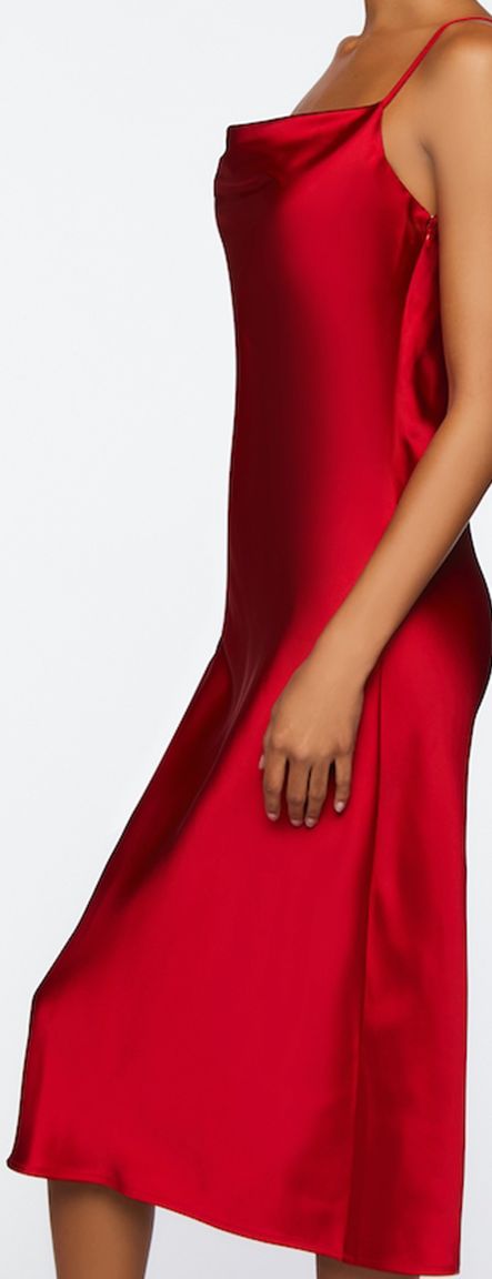 knee length dresses for ladies Midi Dresses Delayne V-Neck Satin Midi Dress Rose Size 2 main image 1