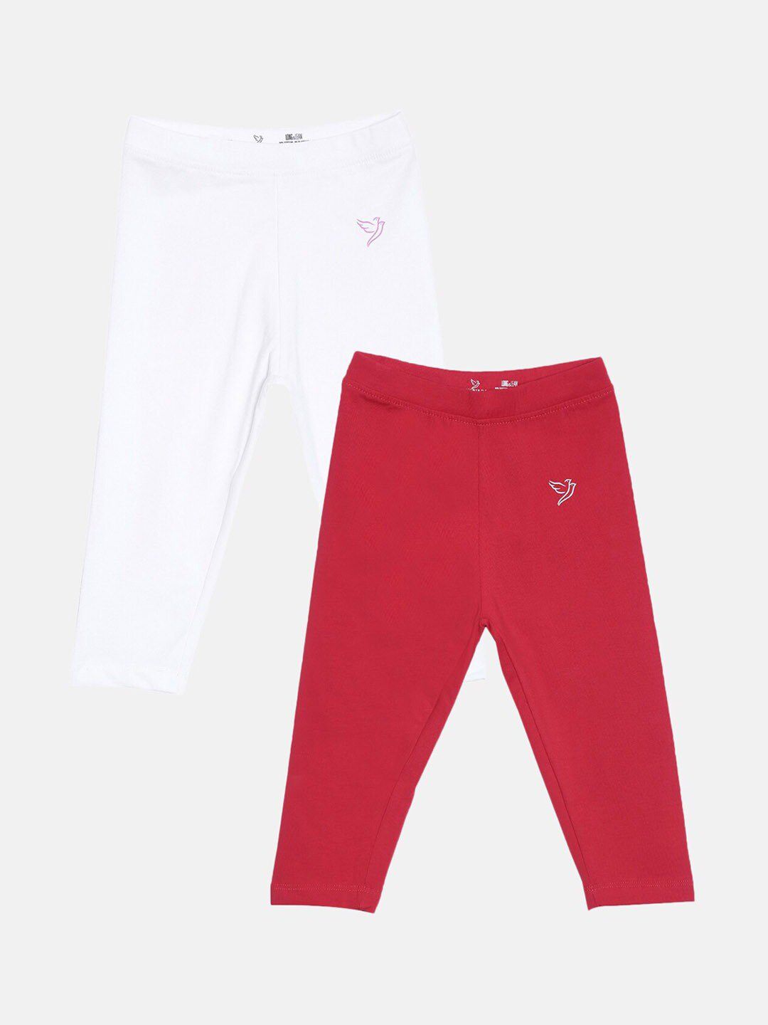 TWIN BIRDS Girls Pack Of 2 Pure Cotton Three Fourth-Length Leggings-picture-20