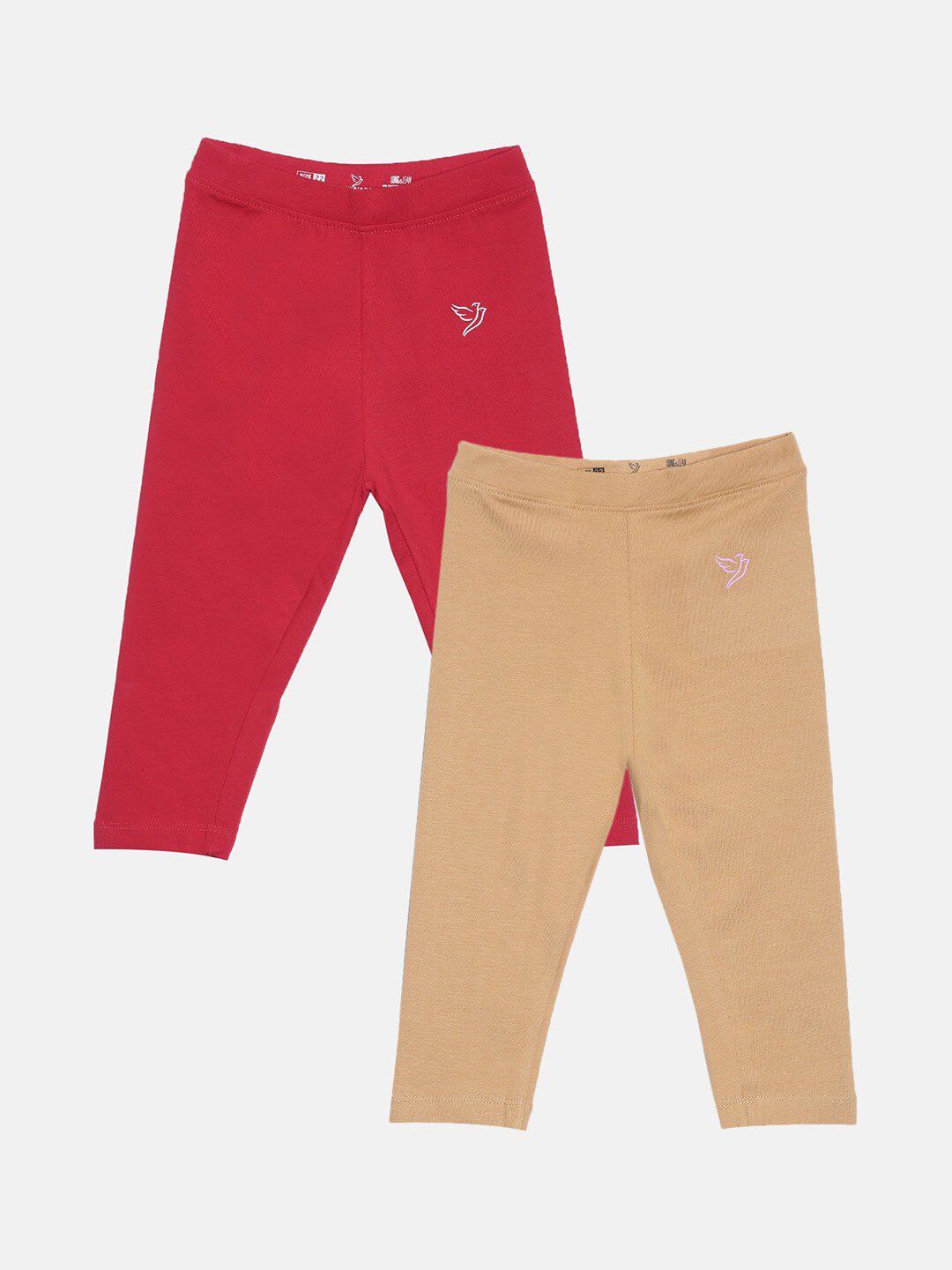 TWIN BIRDS Girls Pack Of 2 Pure Cotton Three-Fourth Length Leggings-picture-19