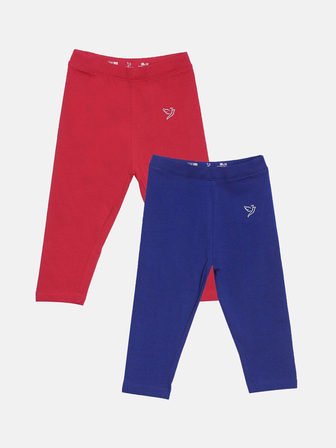 TWIN BIRDS Girls Pack Of 2 Three-fourth Length Pure Cotton Leggings-picture-18