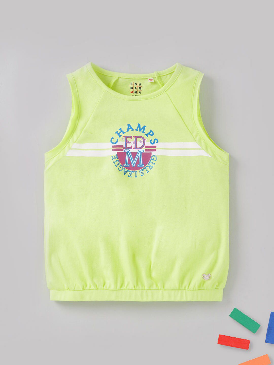 Ed-a-Mamma Girls Typography Printed Cotton T-shirt