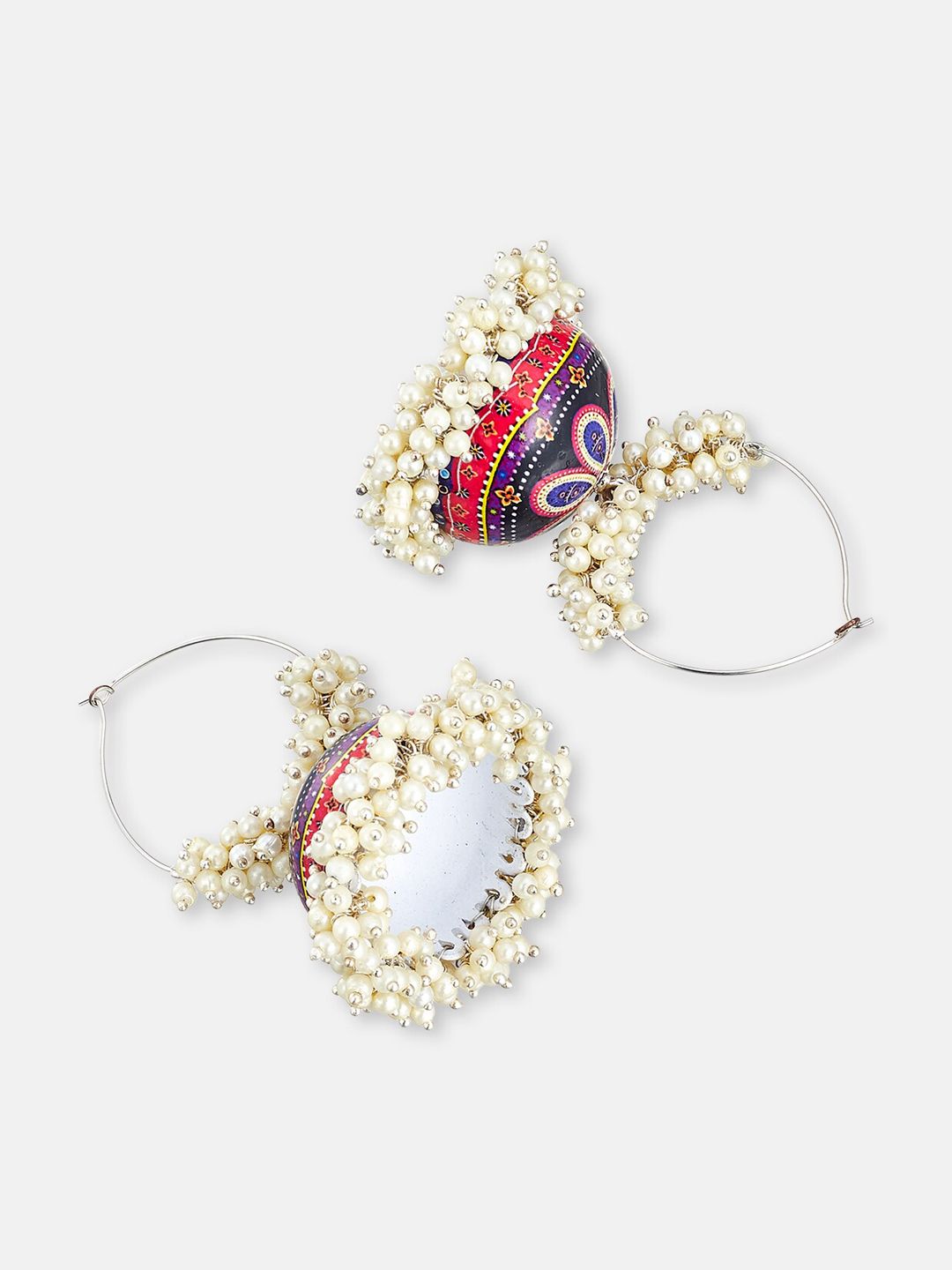 ATIBELLE Gold Plated Contemporary Pearl Beaded Jhumkas Earrings