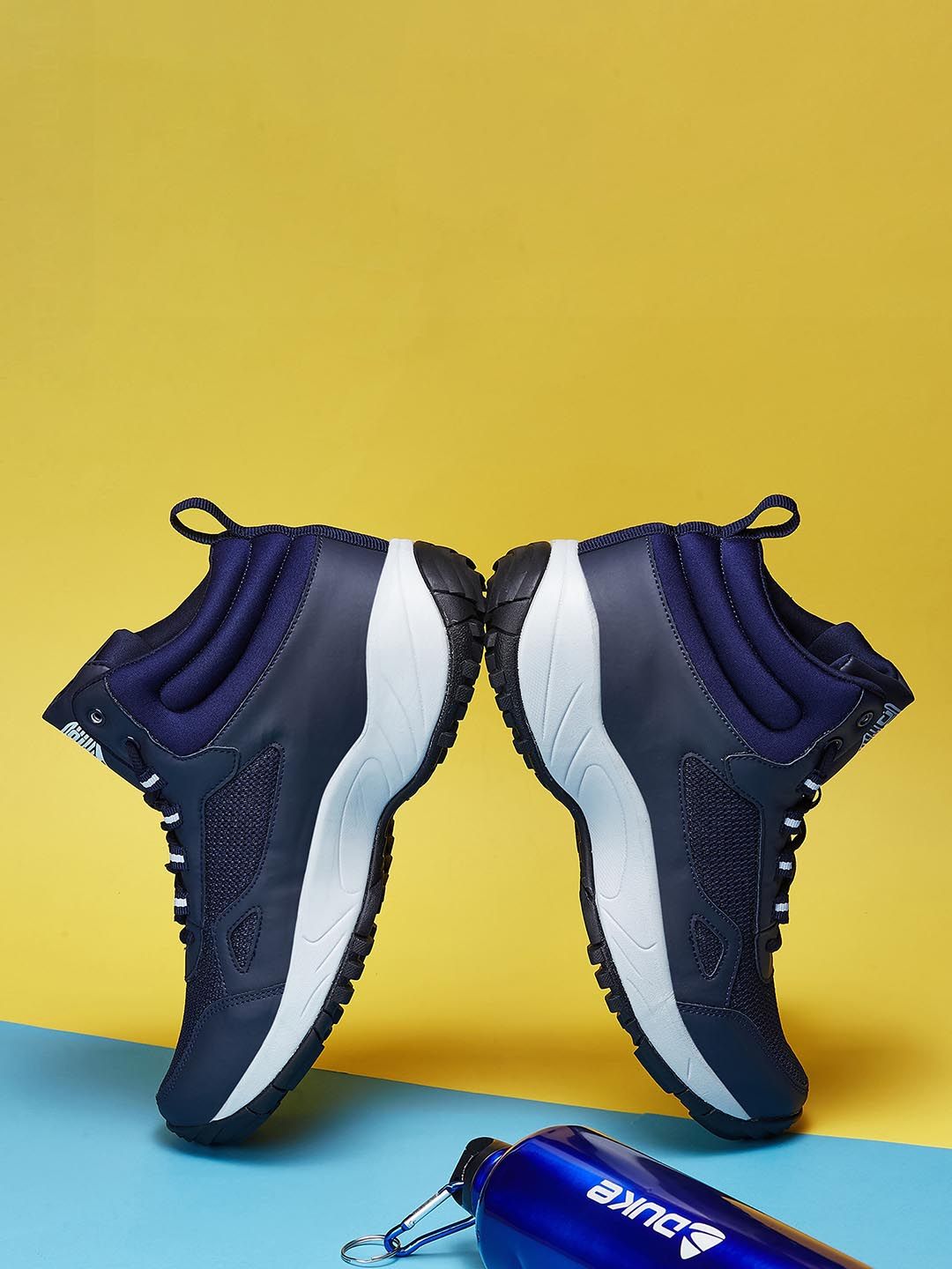 Duke Men Woven Design Mid-Top Sneakers