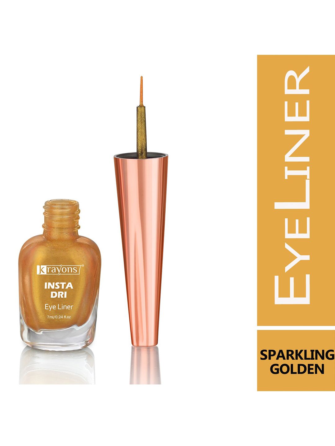 krayons Insta Dri Long-Lasting Smudge-Proof Sparkling Eyeliner 7ml - Golden 04-image-4