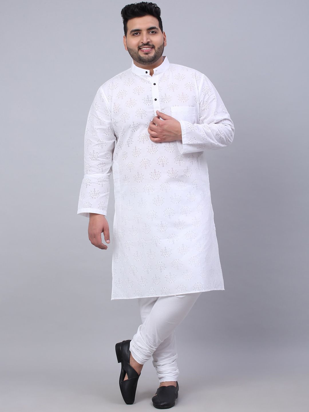 KLOTTHE Men Plus Size Floral Printed Cotton Kurta-picture-41