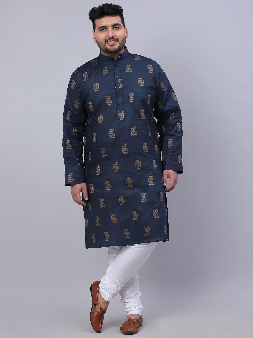 KLOTTHE Men Plus Size Printed Straight Kurta-picture-49