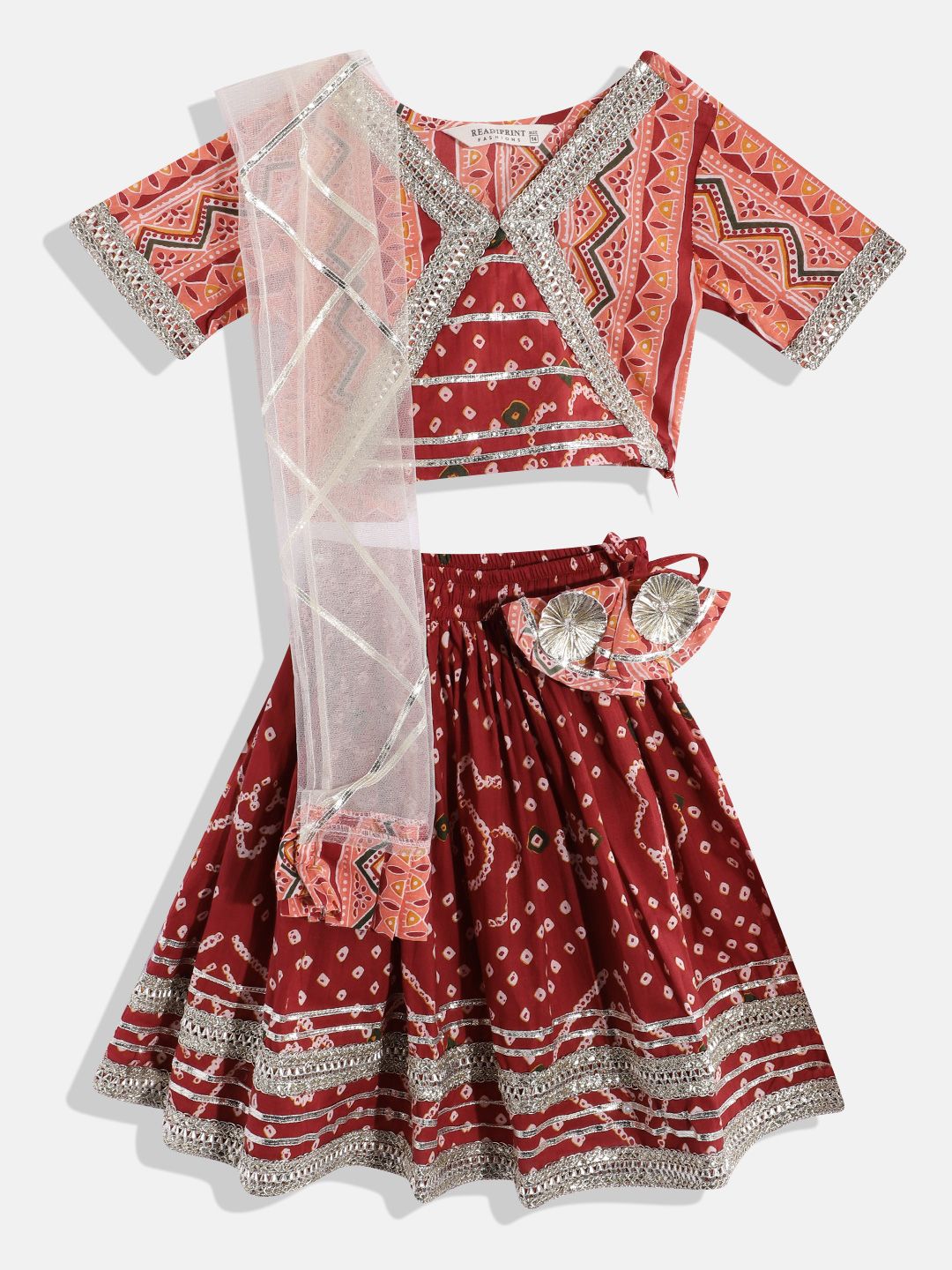 Readiprint Fashions Girls Printed Gotta Patti Ready To Wear Lehenga & Blouse With Dupatta-image-22