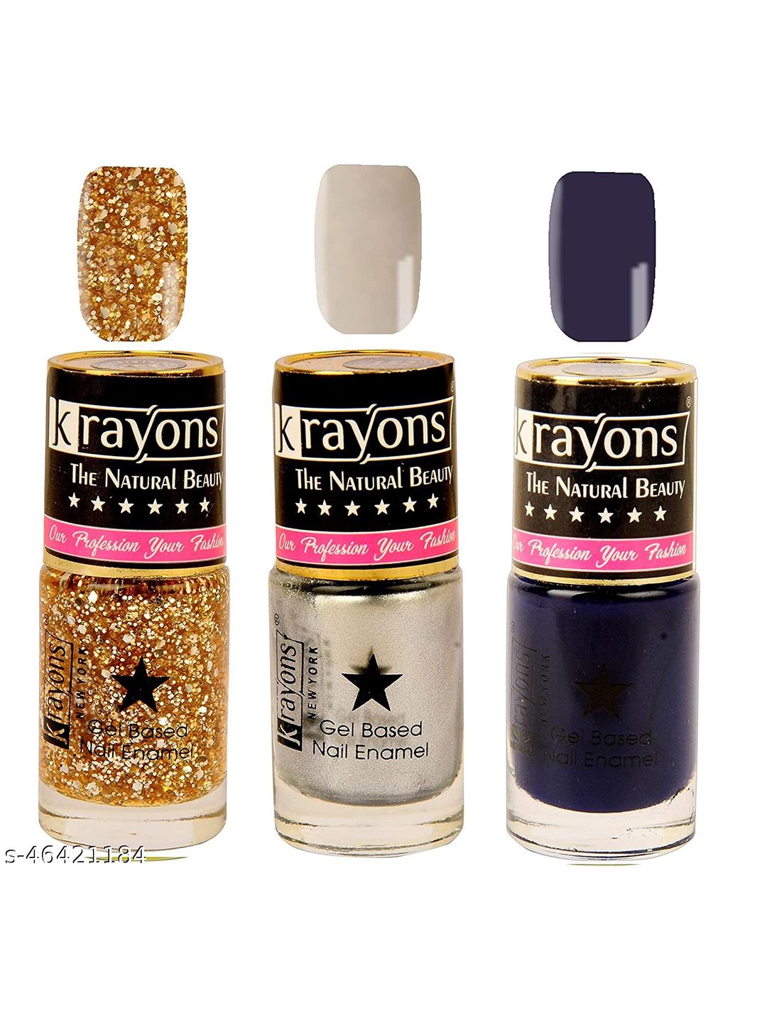 krayons Set Of 3 Gel Based Long Lasting Glossy Nail Polish - 6ml Each-picture-18