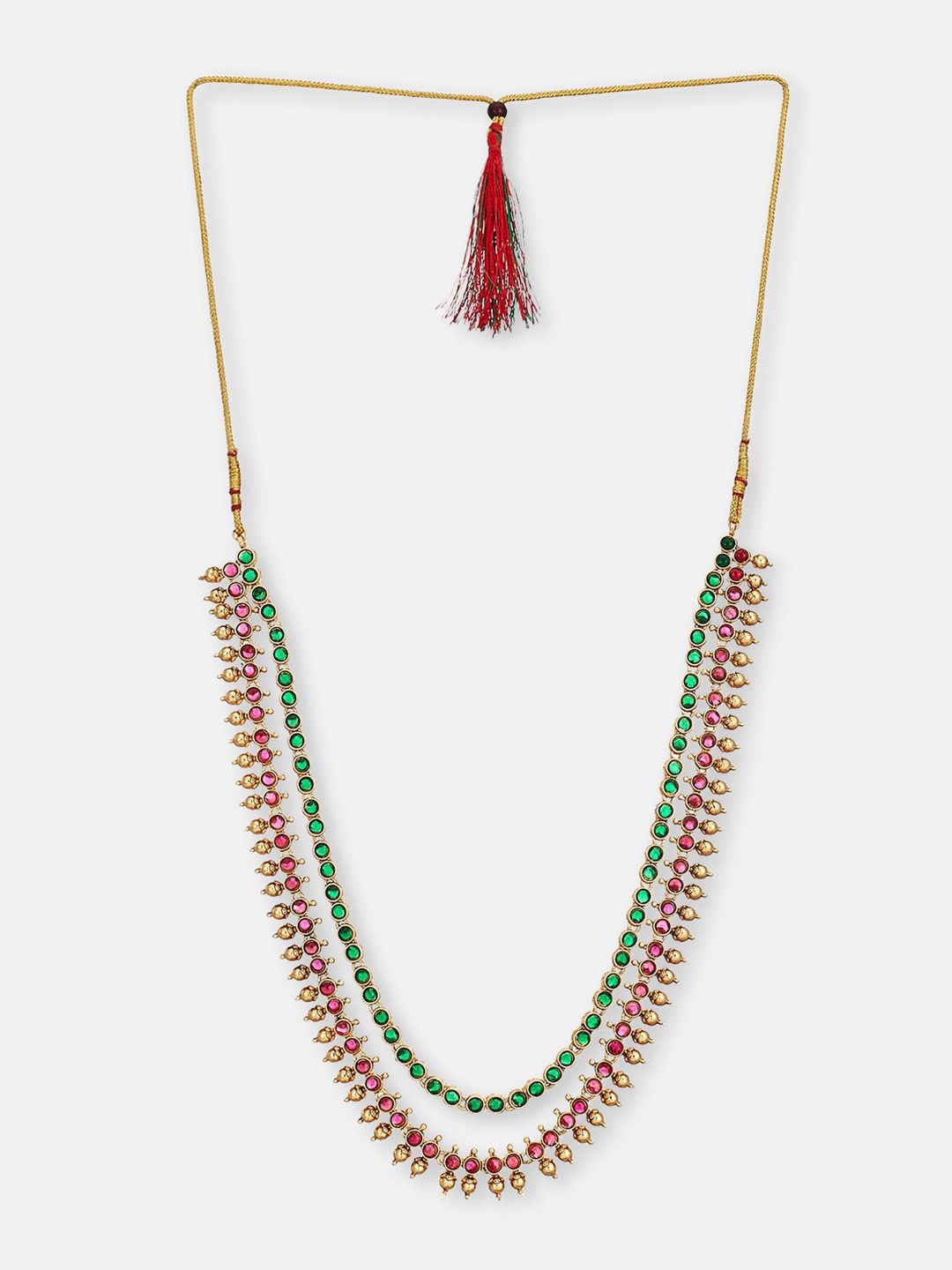 ATIBELLE Gold-Plated Kundan-Studded  Beaded Jewellery Set