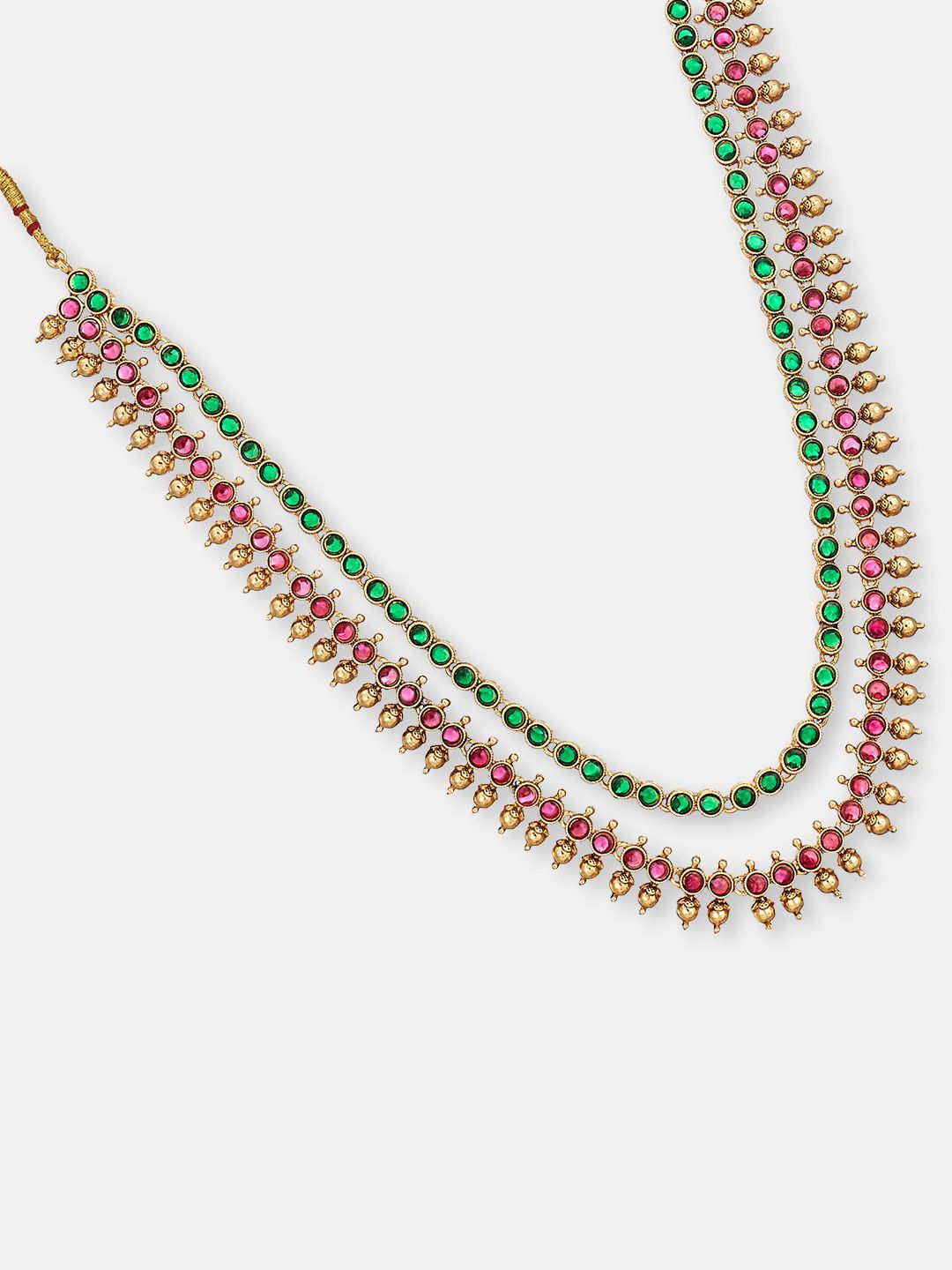 ATIBELLE Gold-Plated Kundan-Studded  Beaded Jewellery Set