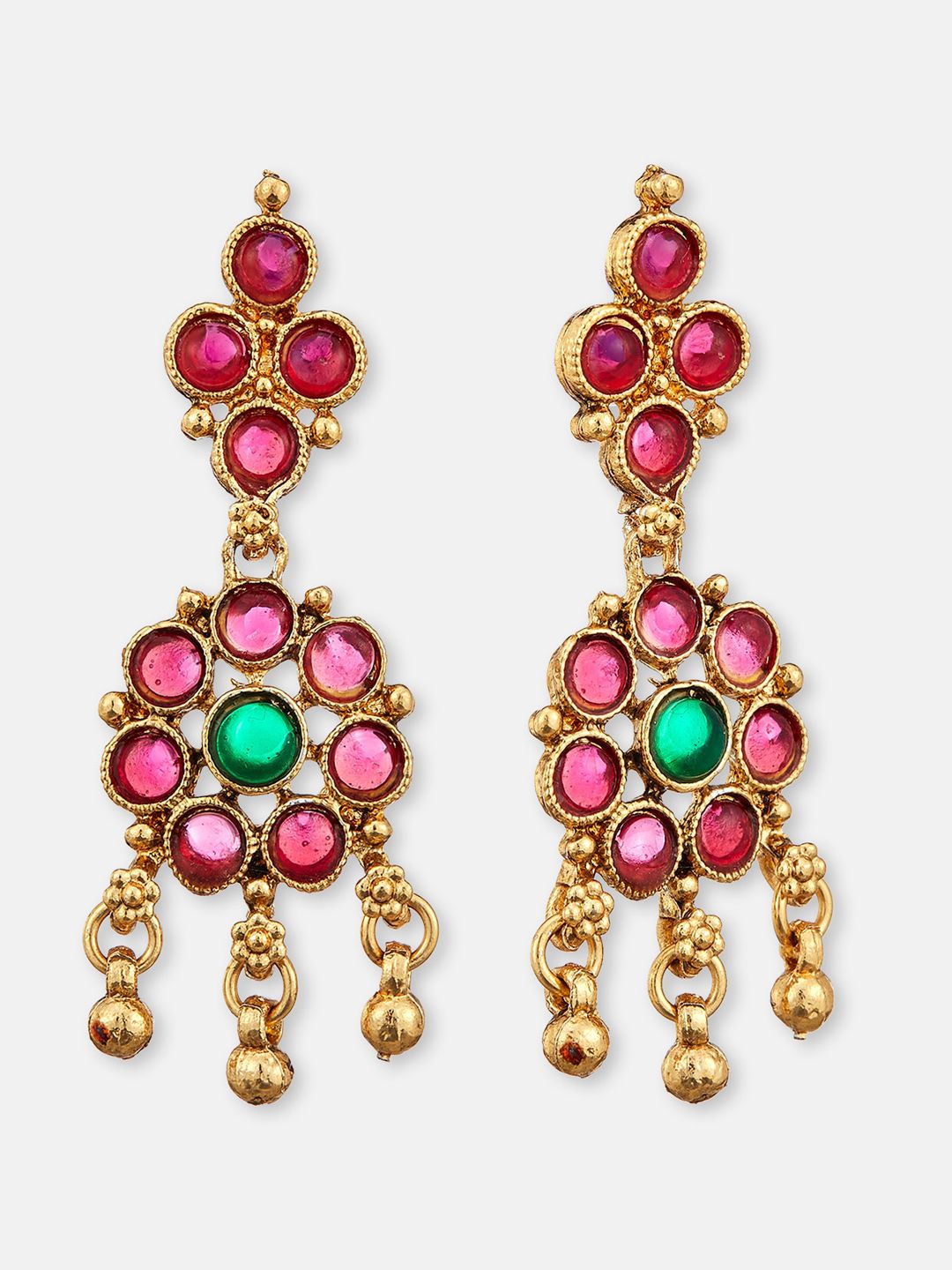 ATIBELLE Gold-Plated Kundan-Studded  Beaded Jewellery Set