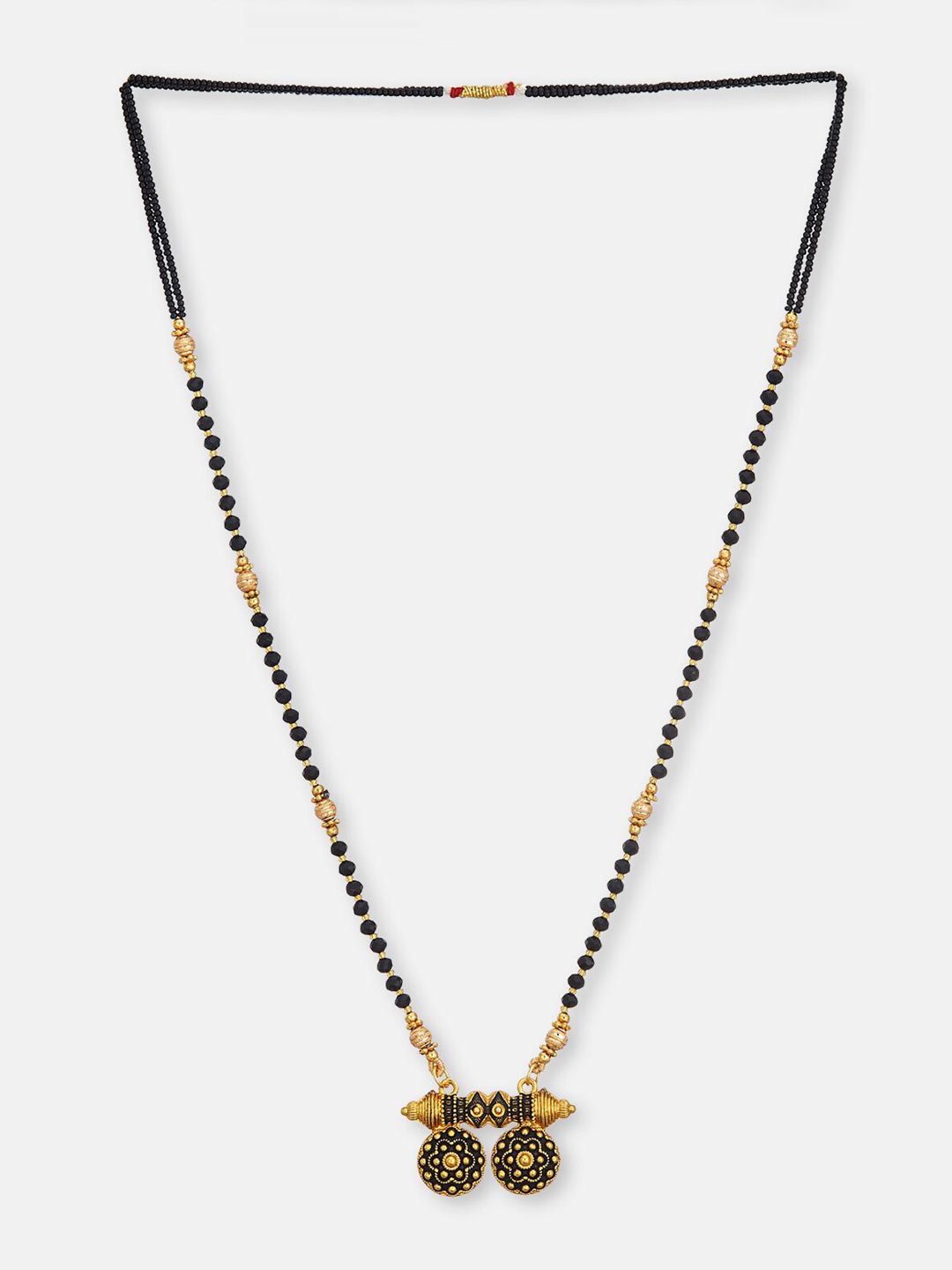 ATIBELLE Gold-Plated Beaded Mangalsutra With Earrings