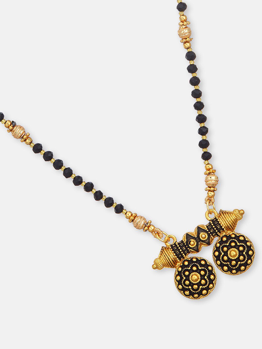 ATIBELLE Gold-Plated Beaded Mangalsutra With Earrings