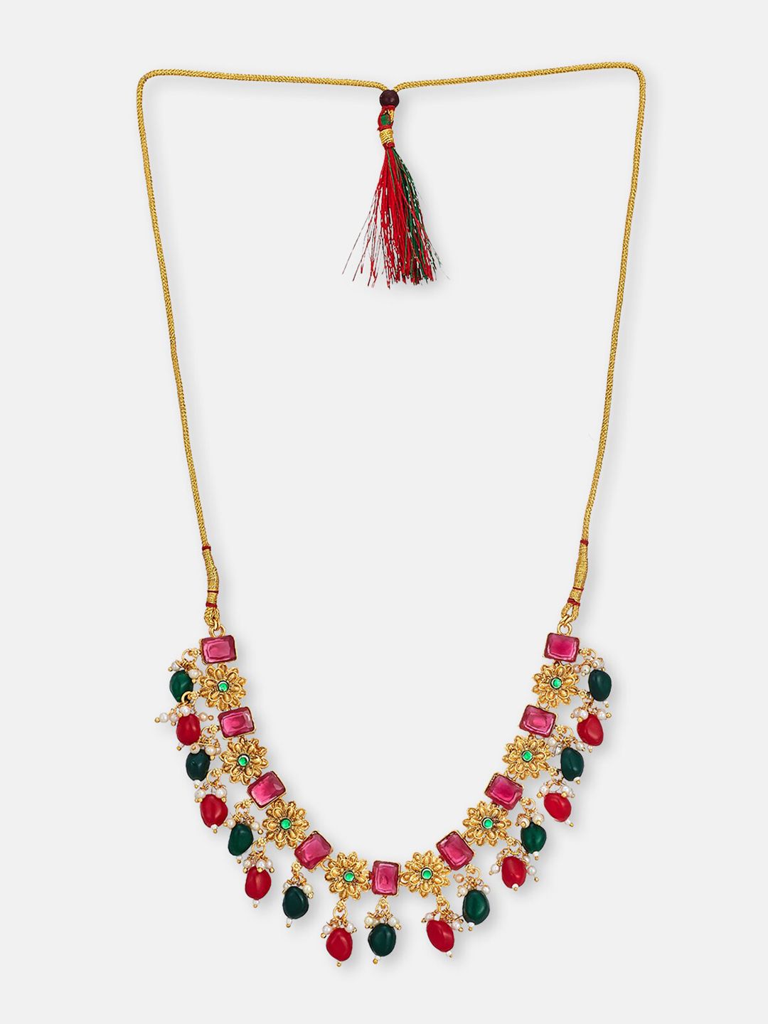 ATIBELLE Gold-Plated Stone Studded Jewellery Set