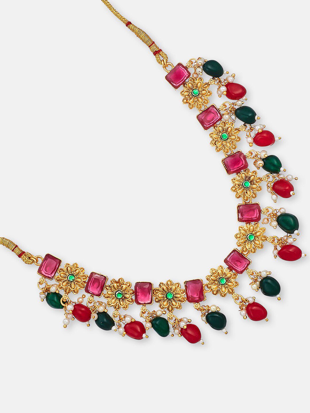 ATIBELLE Gold-Plated Stone Studded Jewellery Set