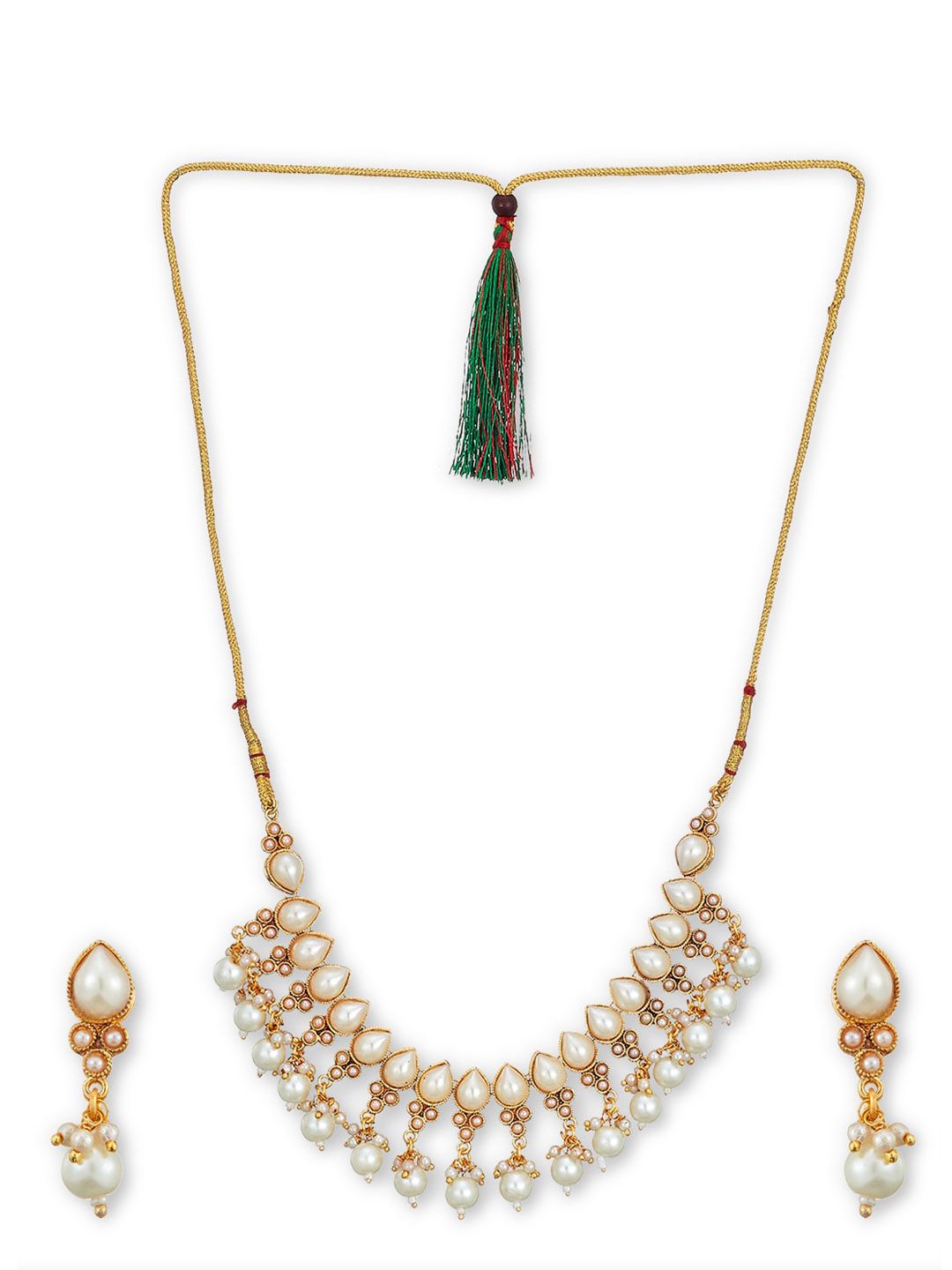 ATIBELLE Gold-Plated Pearl Beaded Jewellery Set