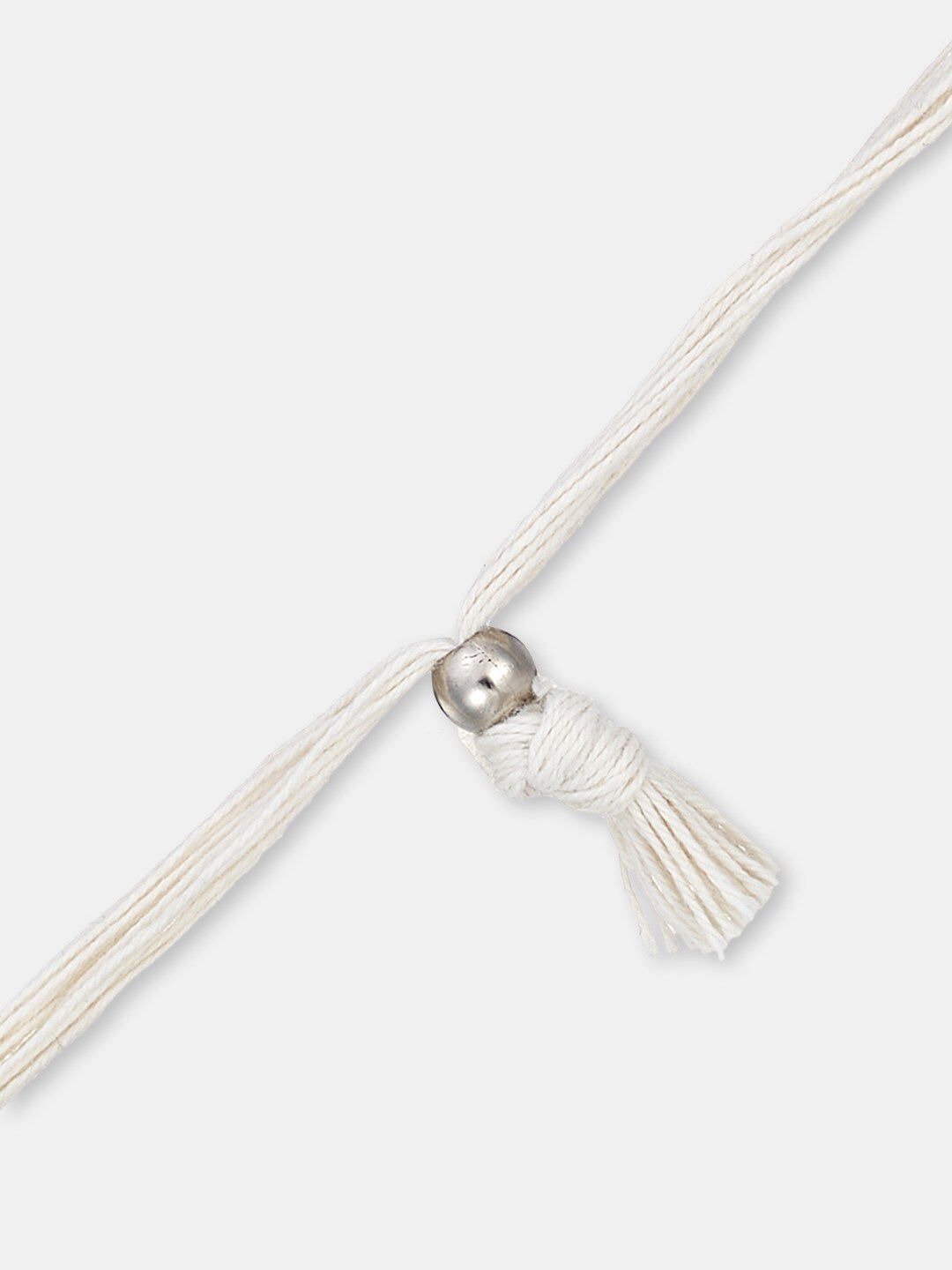ATIBELLE Silver-Plated & Pearl Beaded Fabric Jewellery Set