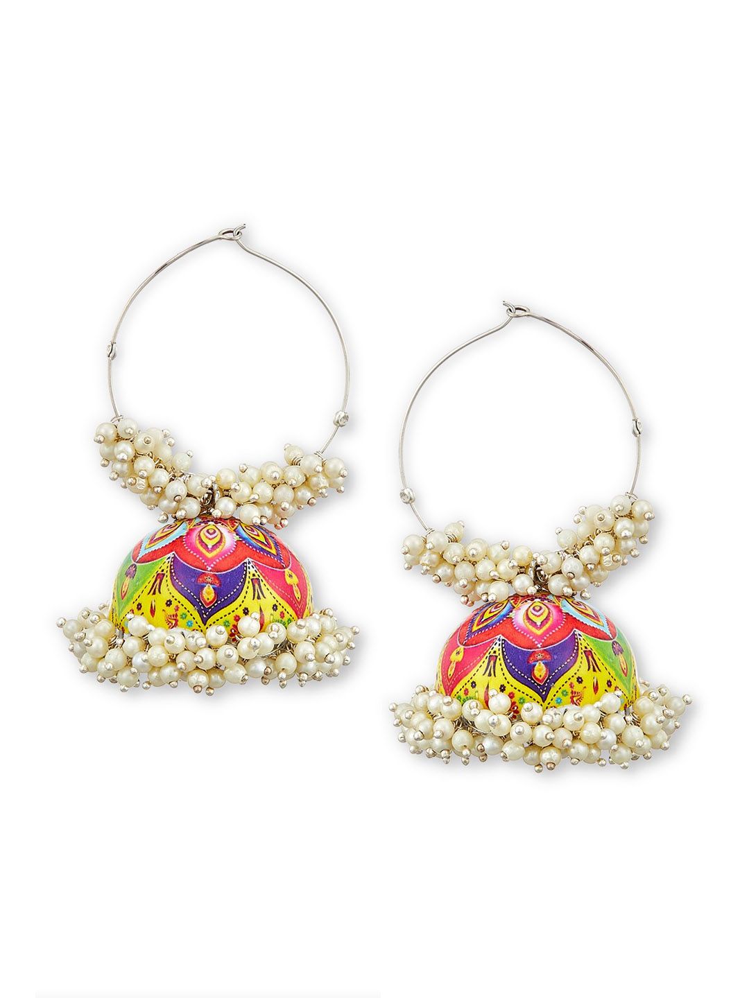 ATIBELLE Circular Gold-Plated Jhumkas Earrings