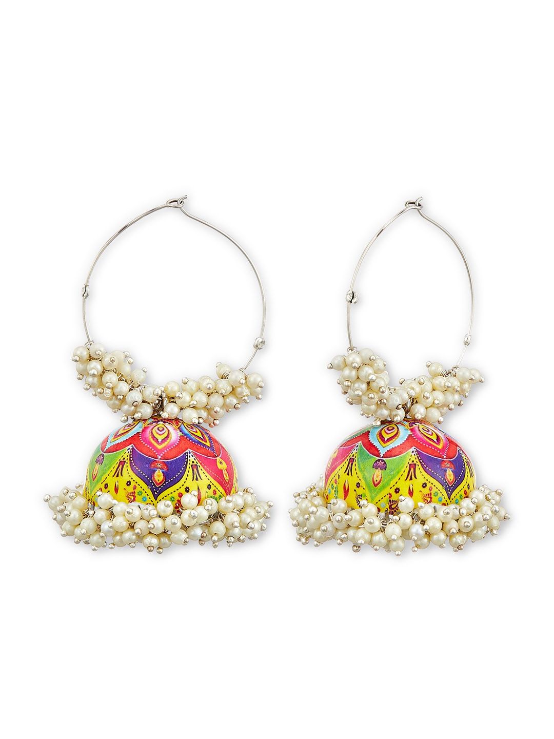 ATIBELLE Circular Gold-Plated Jhumkas Earrings